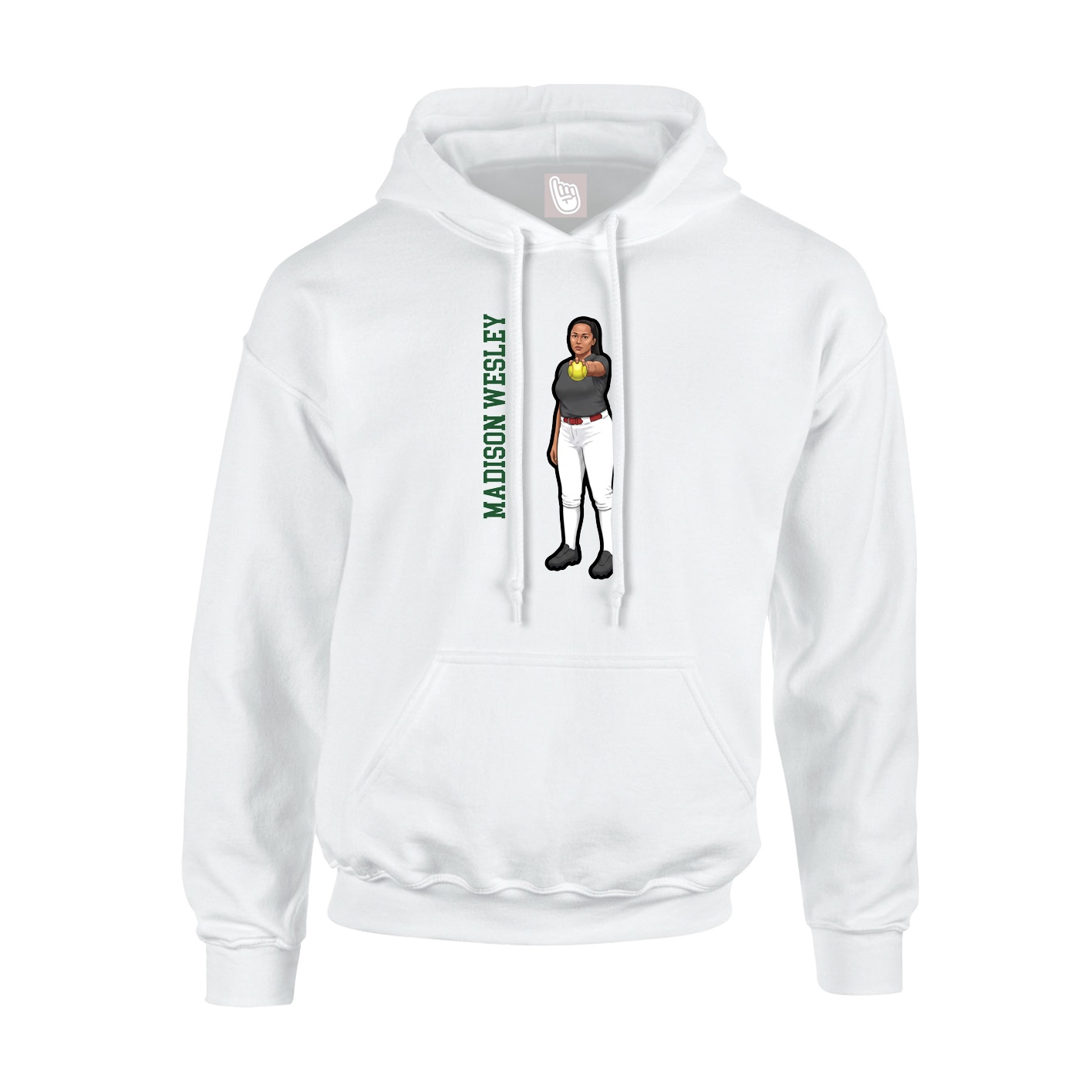 Youth Hoodie — Name Vertical in White