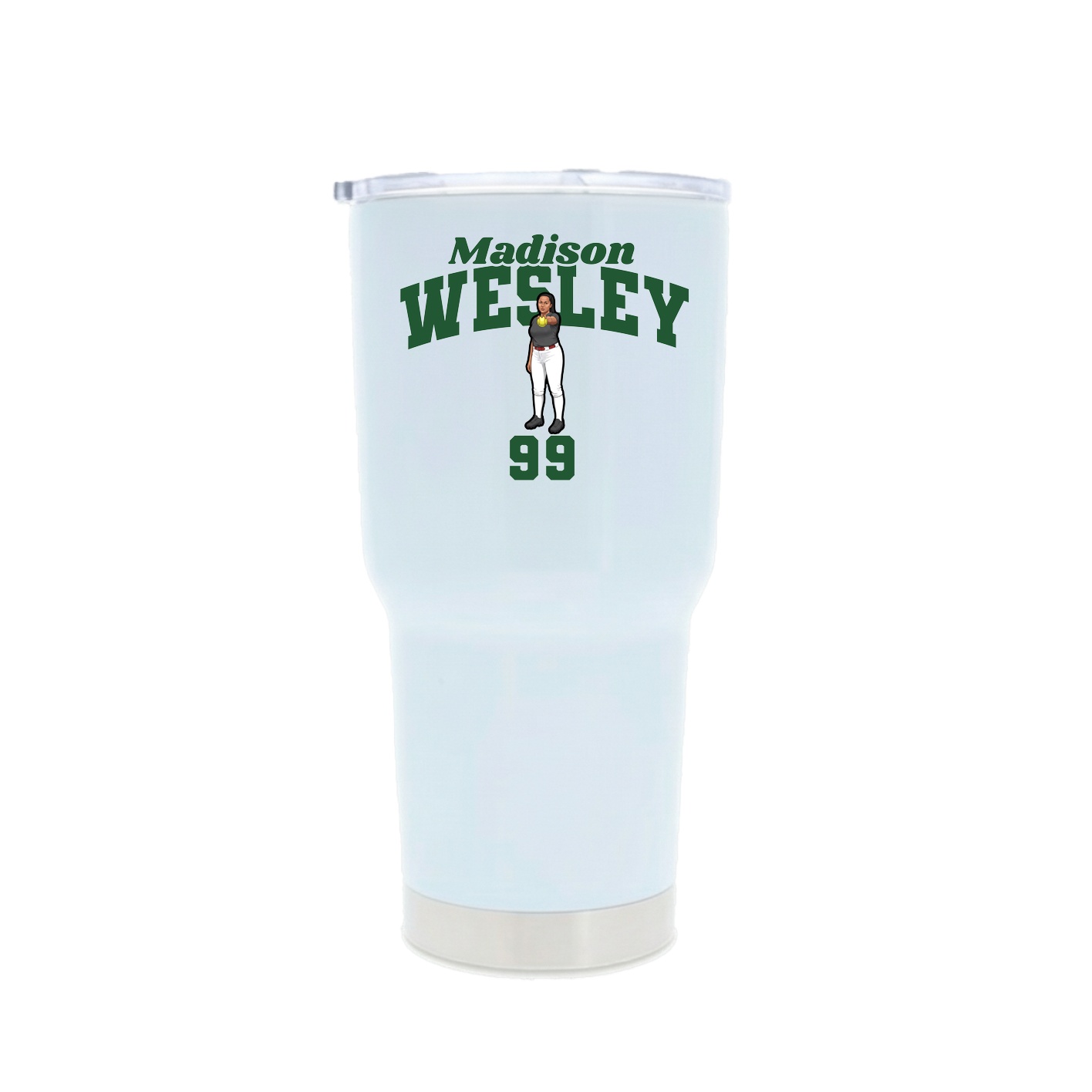 30oz Stainless Steel Tumbler — Signature Arch in White