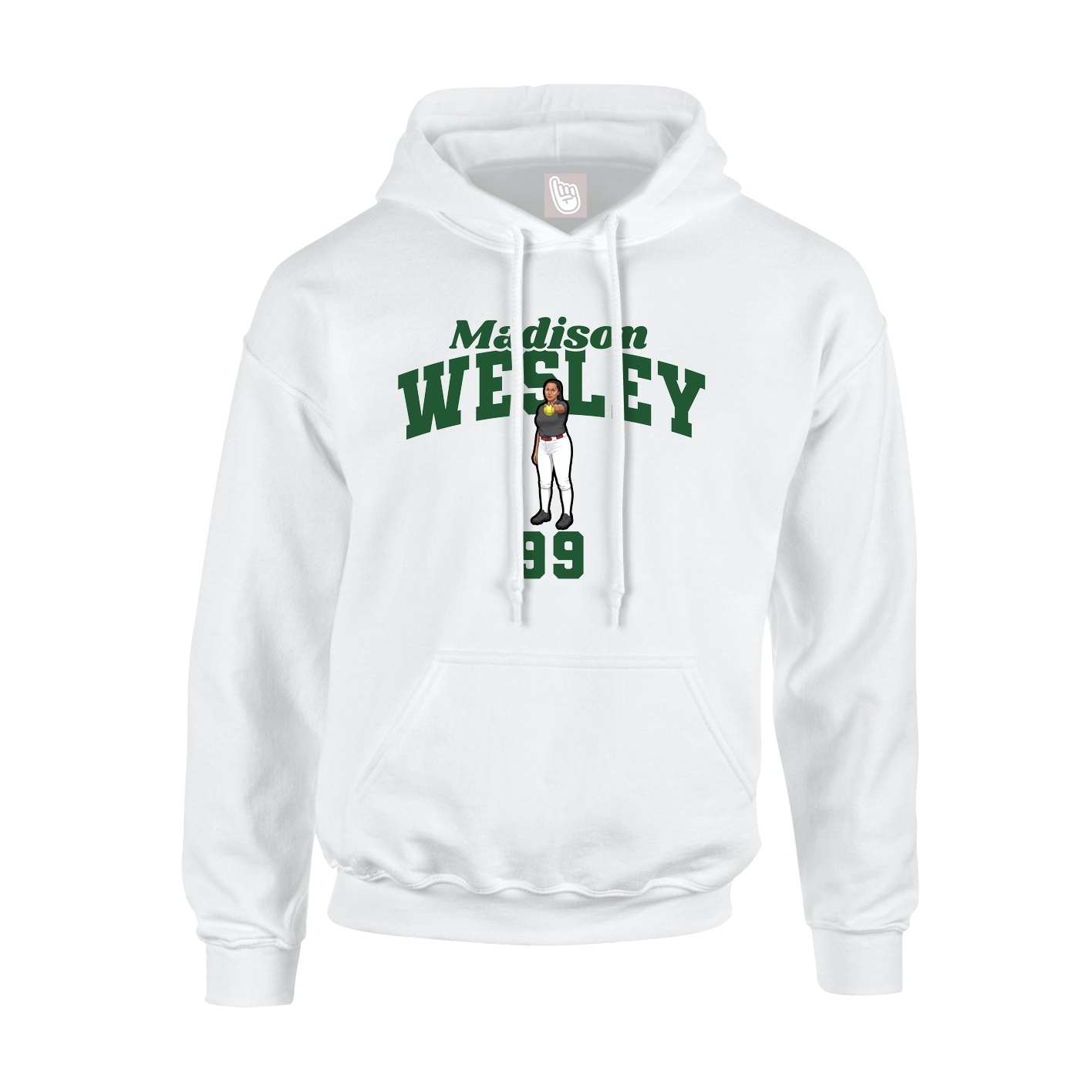 Hoodie — Signature Arch in White