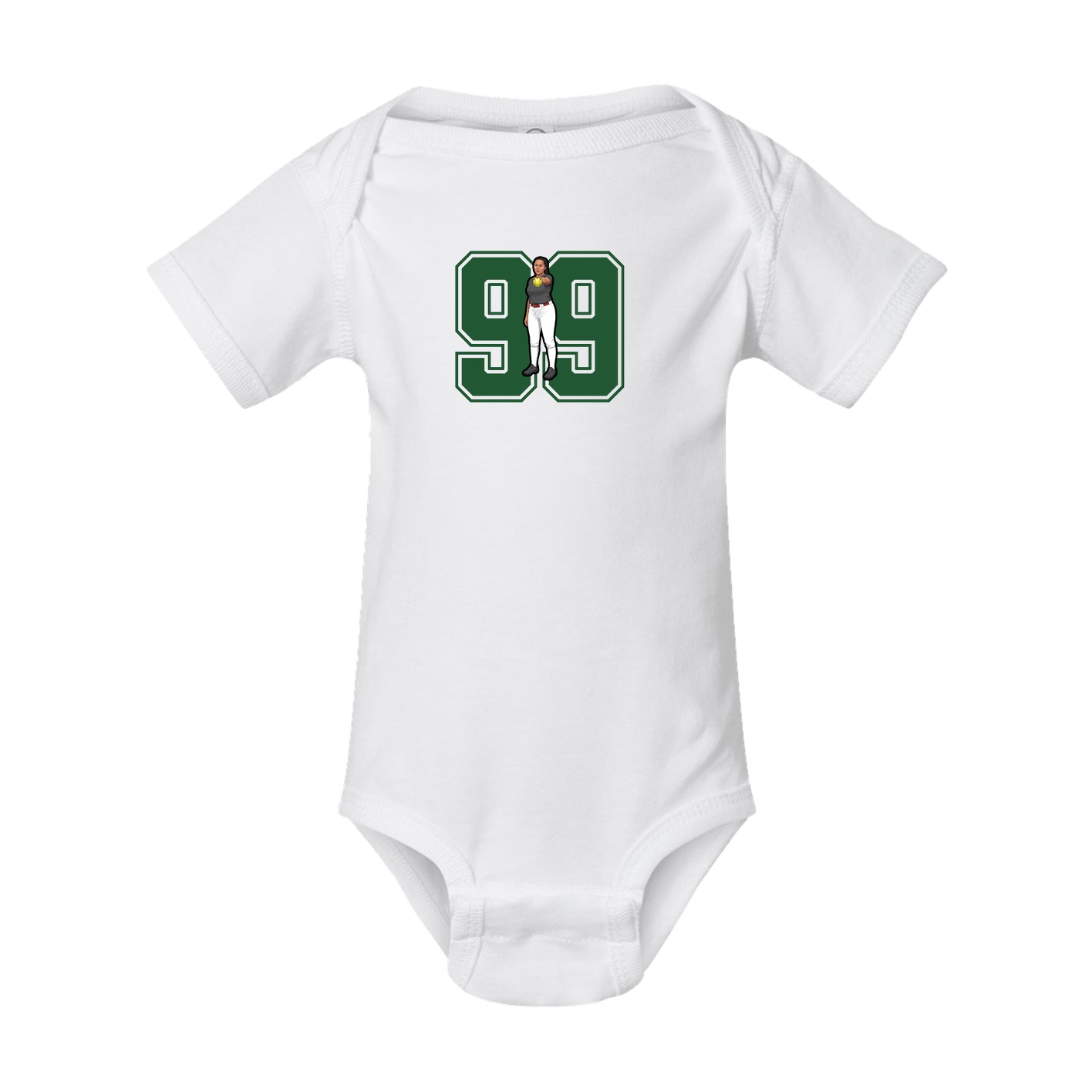 Baby Onesie — Number in White