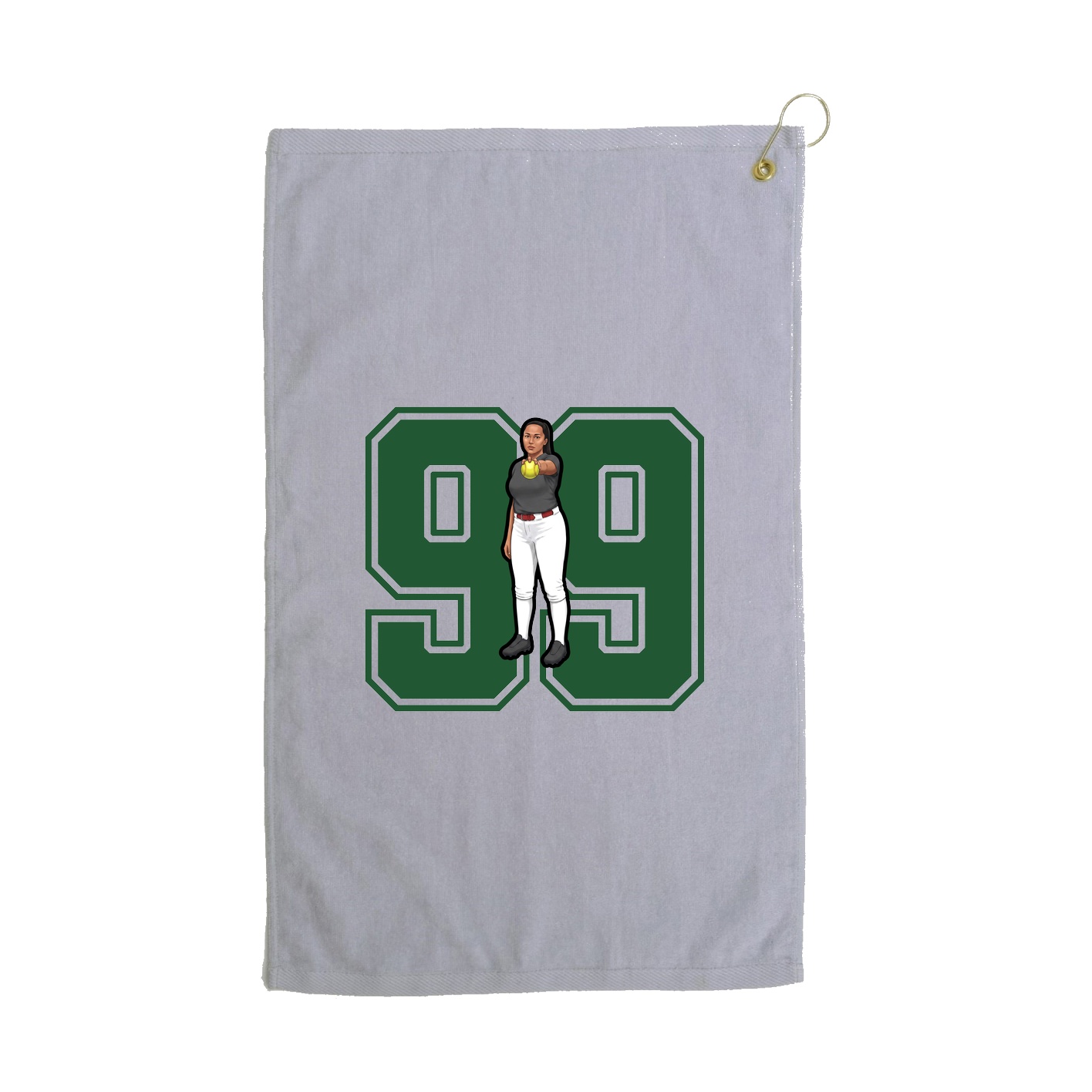 Golf Towel — Number in Grey