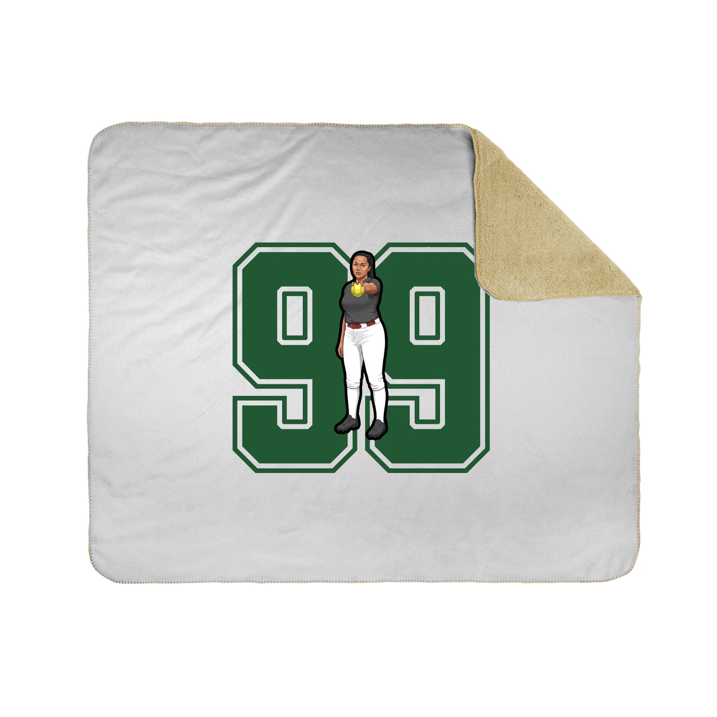 Throw Blanket — Number in White