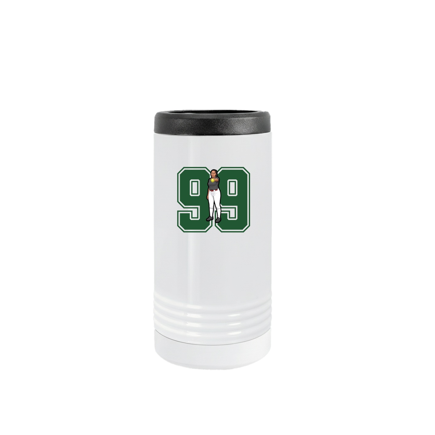Slim Beverage Holder — Number in White