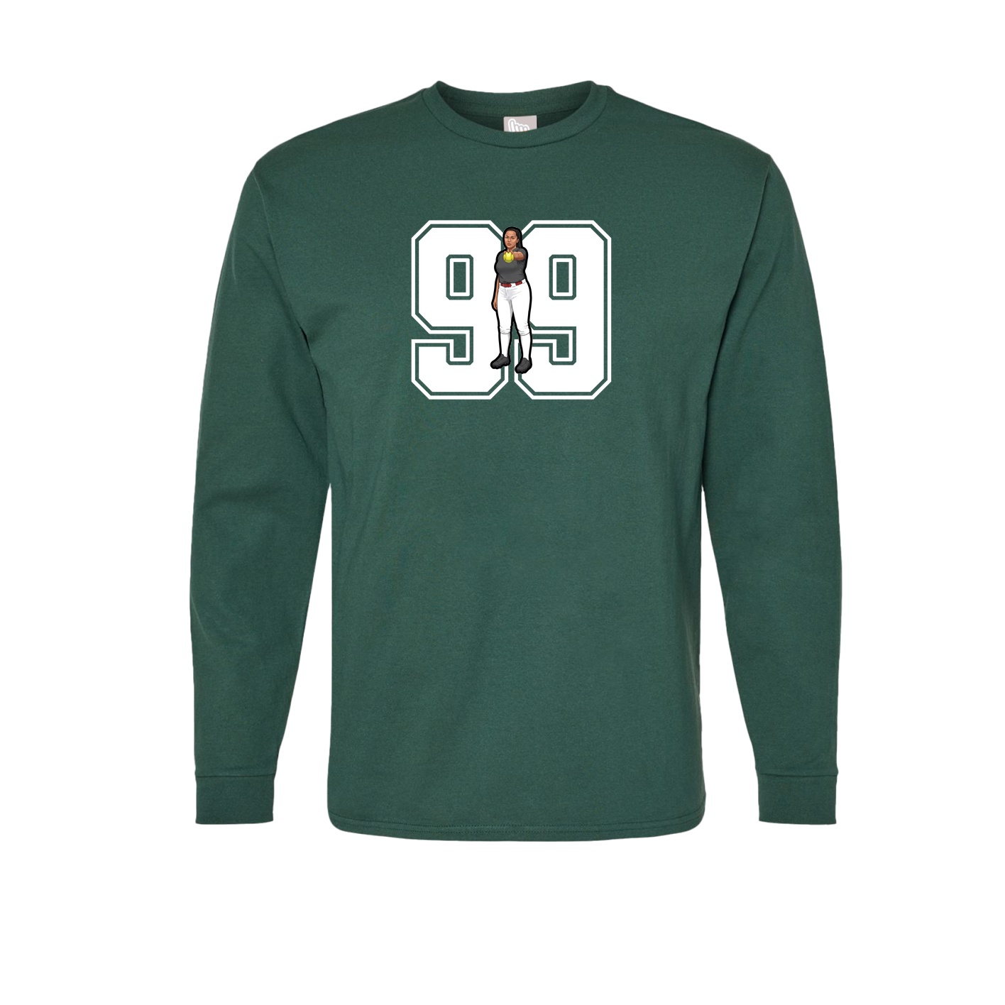 Long Sleeve Tee — Number in Green