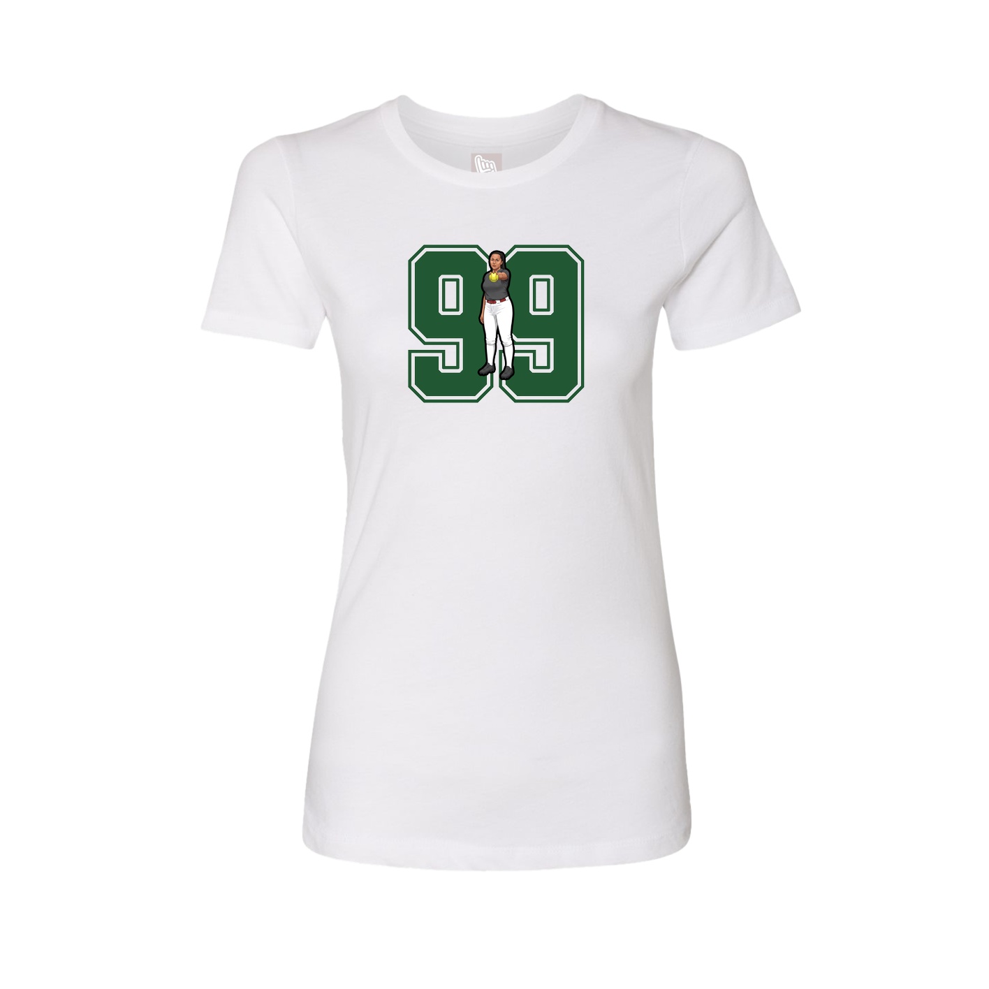 Womens Tee — Number in White