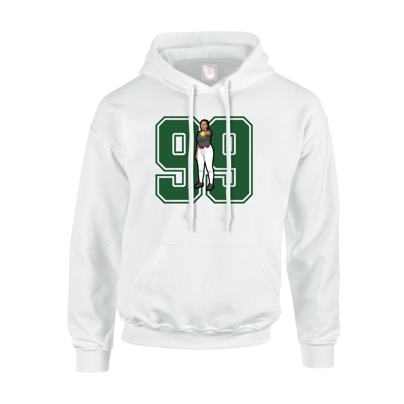 Hoodie — Number in White