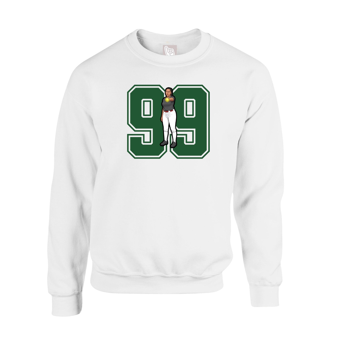 Fleece Crew — Number in White