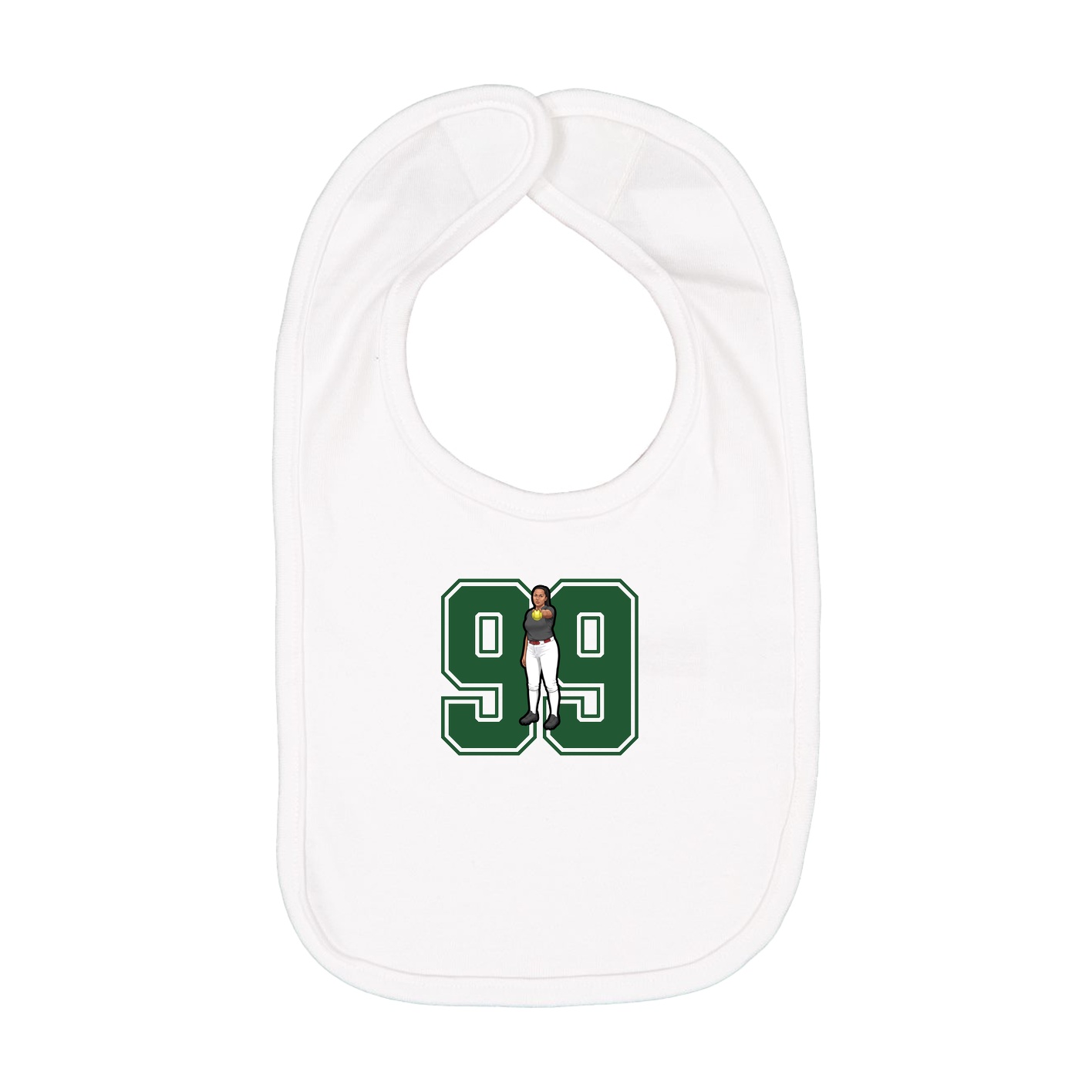 Infant Bib — Number in White