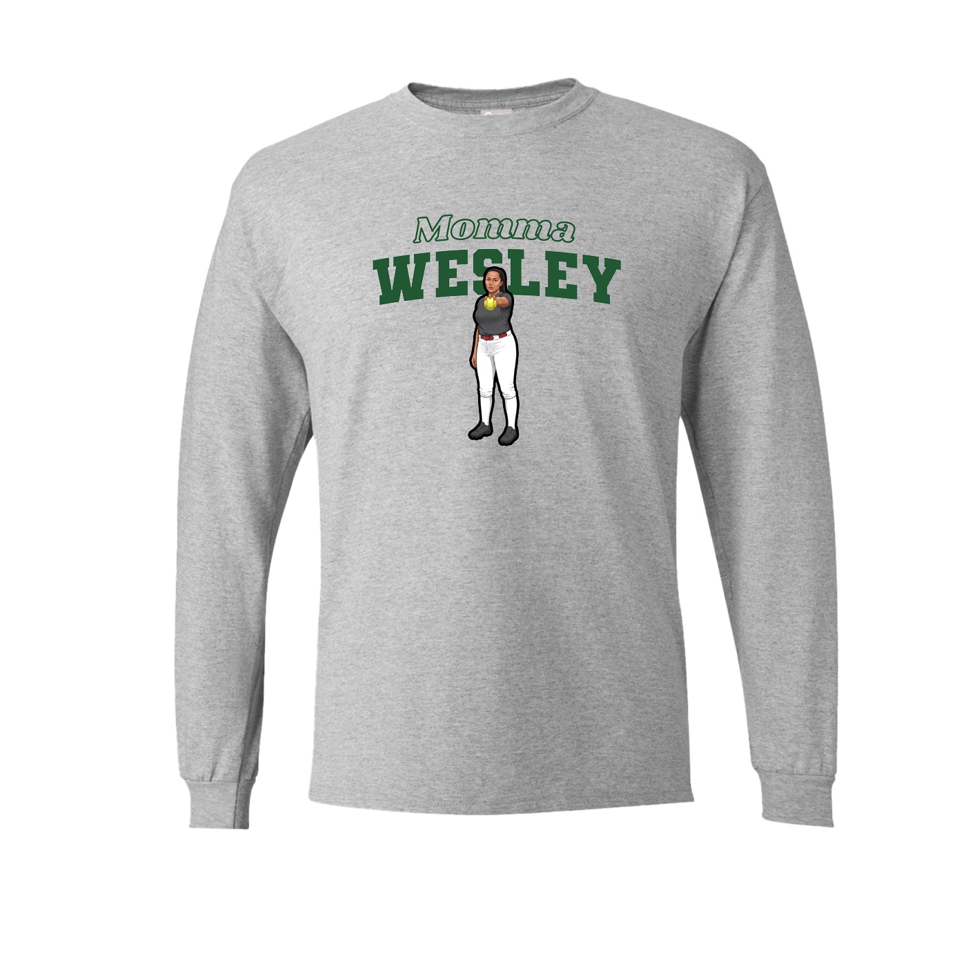 Long Sleeve Tee — Mothers Day Block in Grey