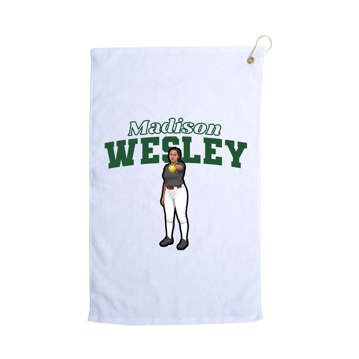 Golf Towel — Name Arch in White