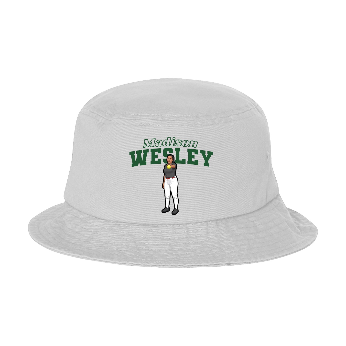 Bucket Cap — Name Arch in White