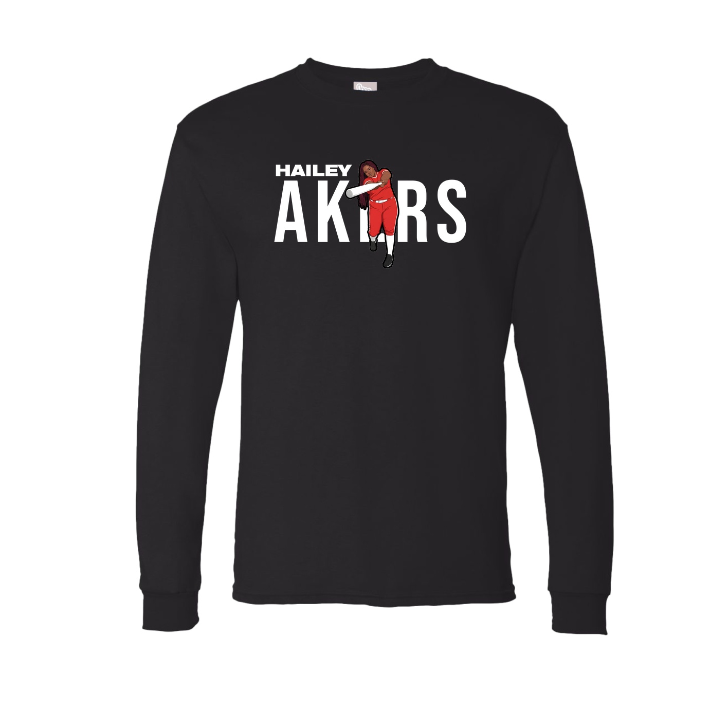 Long Sleeve Tee — Player Name in Black