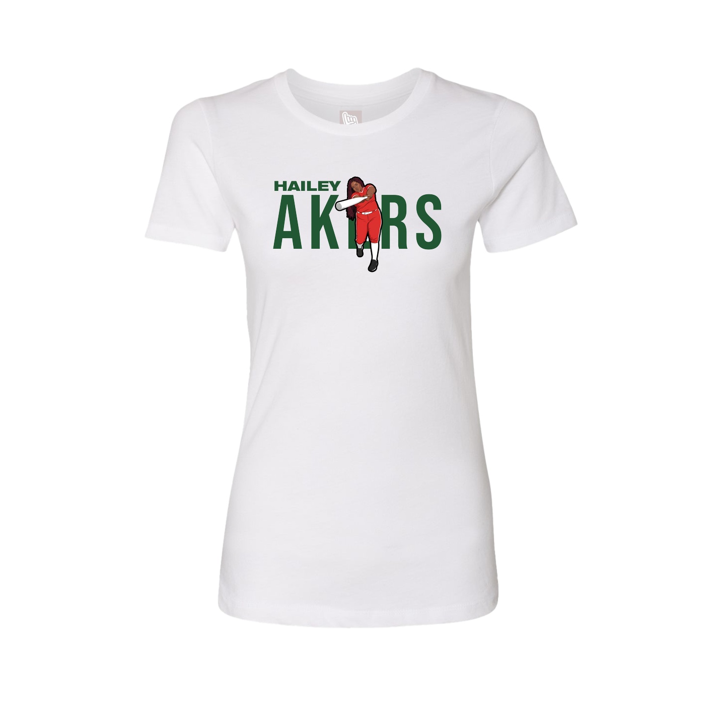 Fitted Women's Tee — Player Name in White