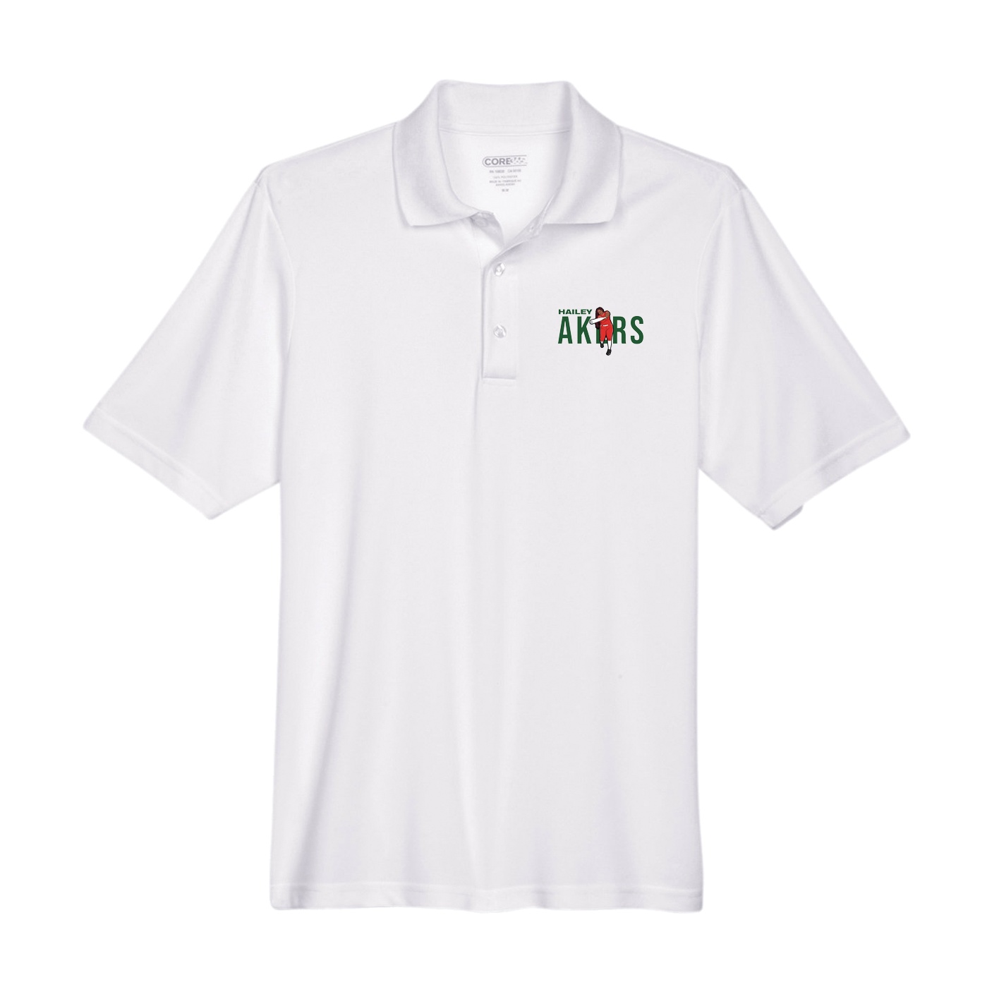 Performance Polo — Player Name in White