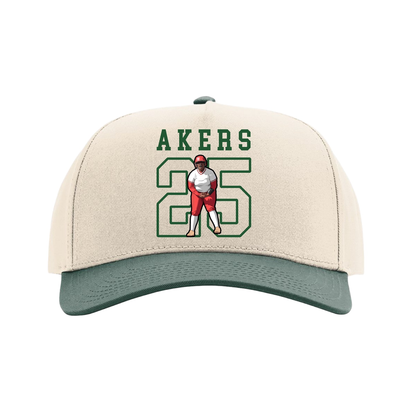 Full Fabric Five-Panel Champ Cap — Shirsey in Cream/Green