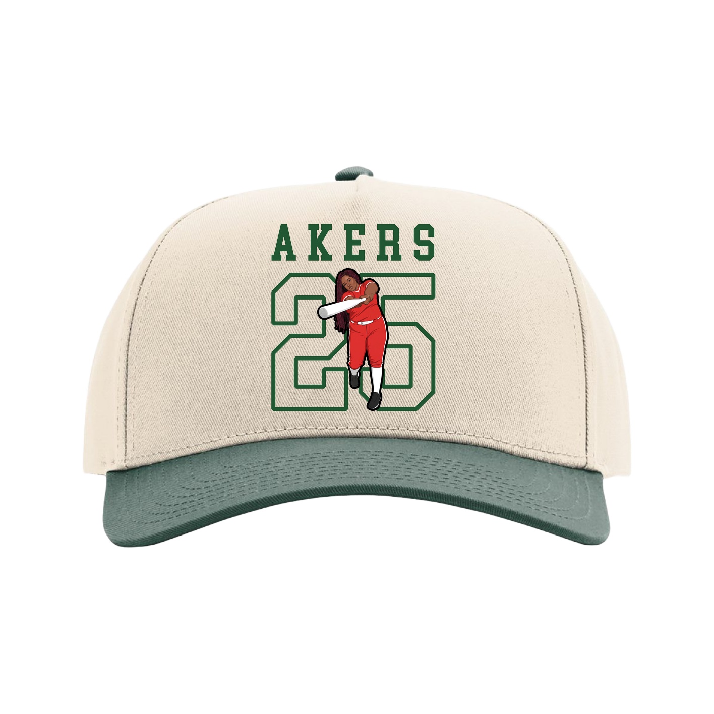 Full Fabric Five-Panel Champ Cap — Shirsey in Cream/Green