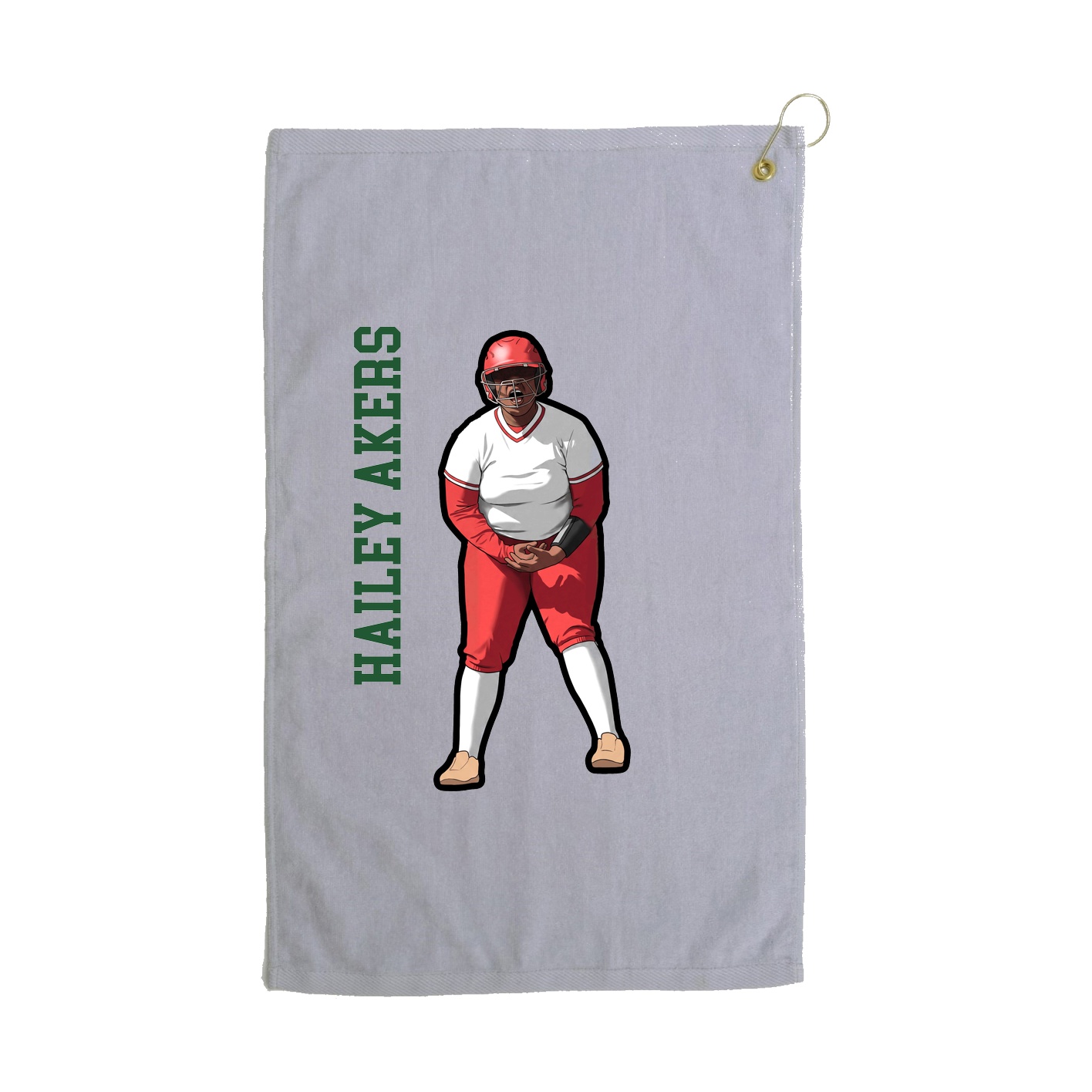 Golf Towel — Name Vertical in Grey