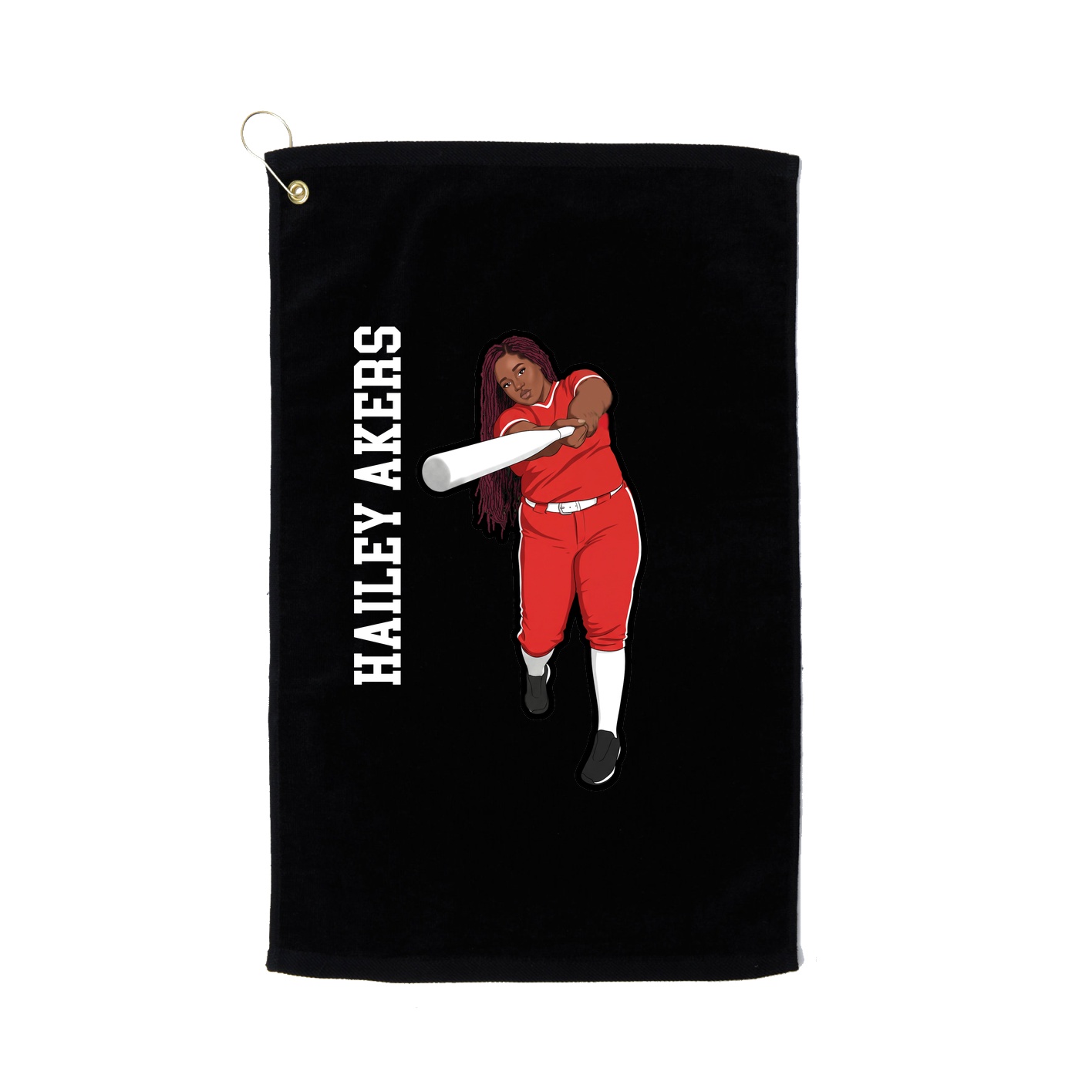 Golf Towel — Name Vertical in Black