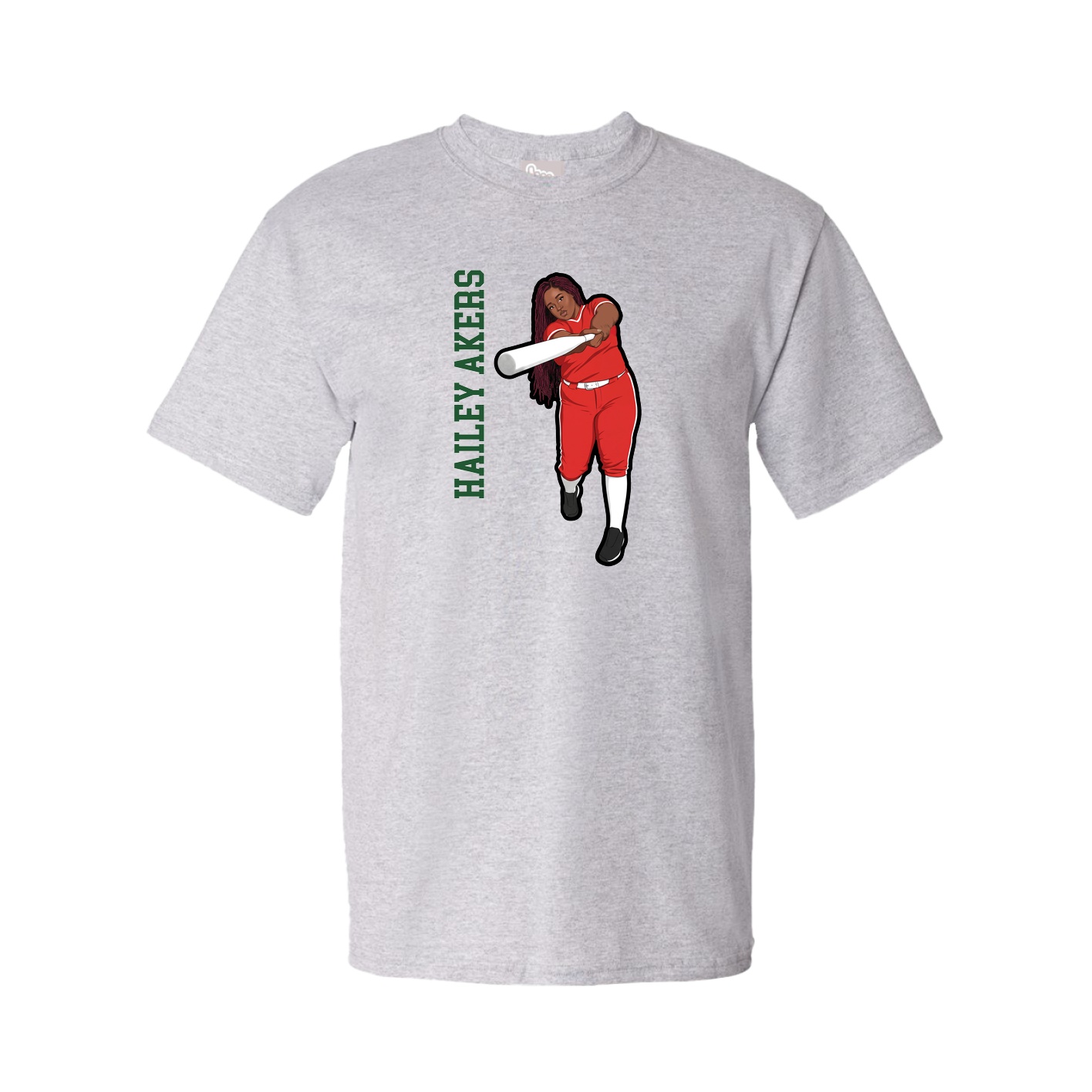 Youth Tee — Name Vertical in Grey