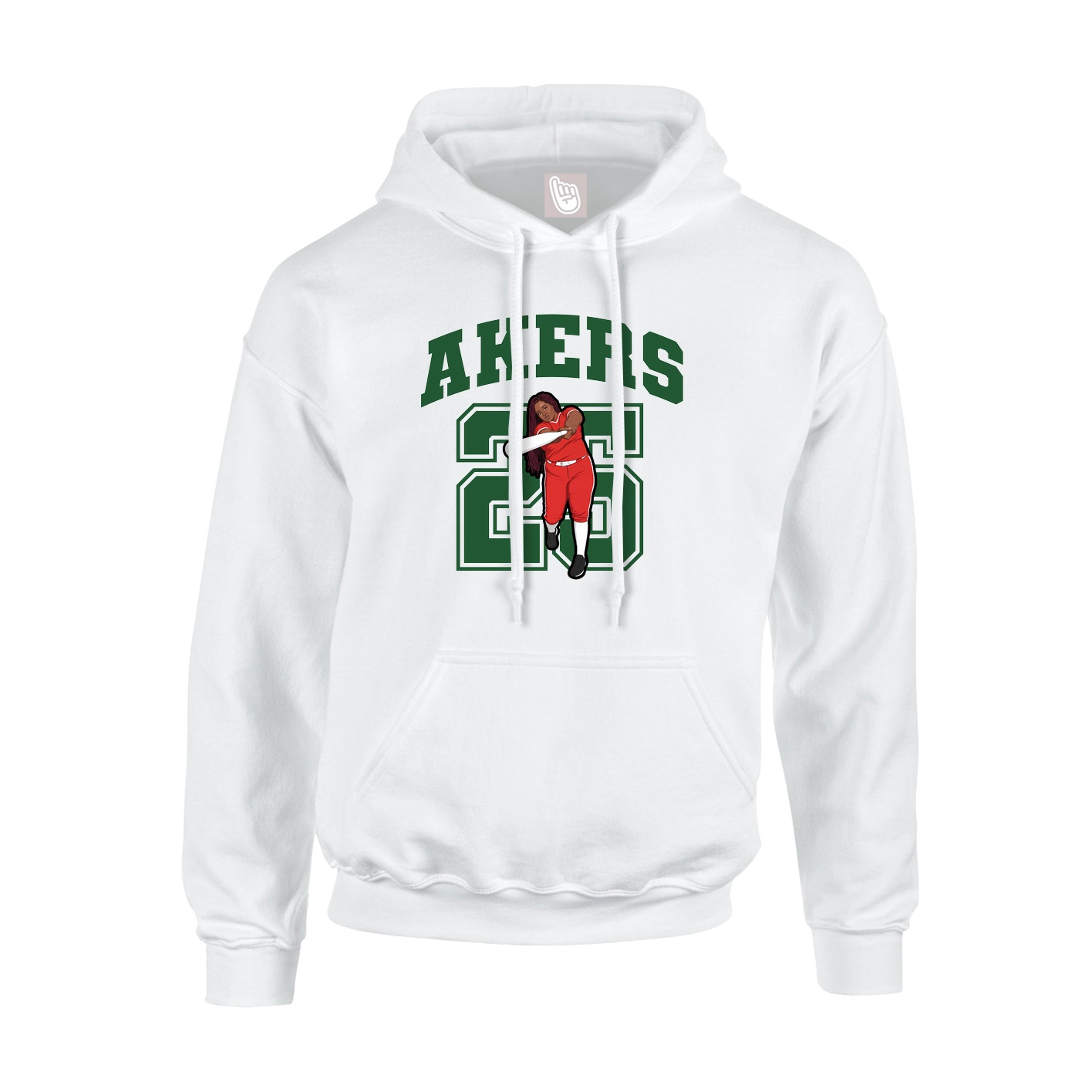 Hoodie — Number in White