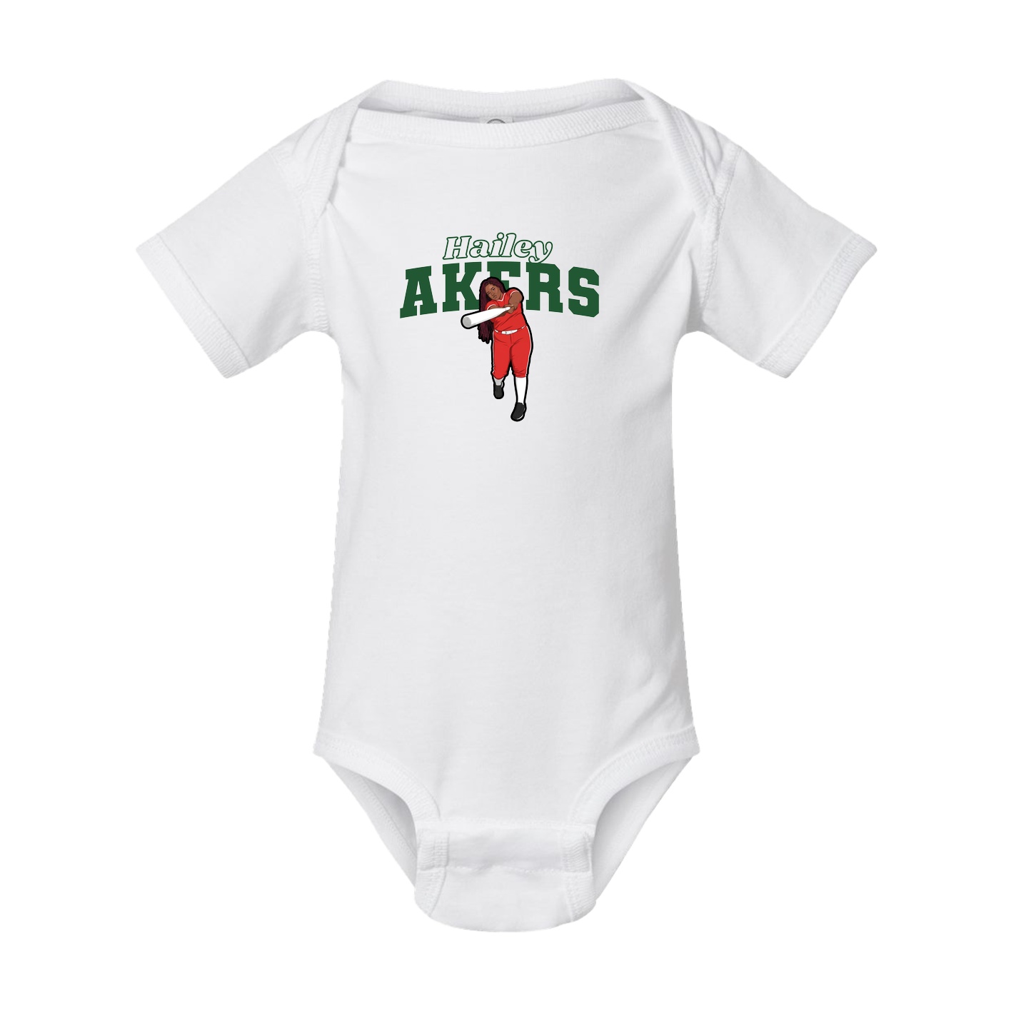 Baby Onesie — Name Arch in White