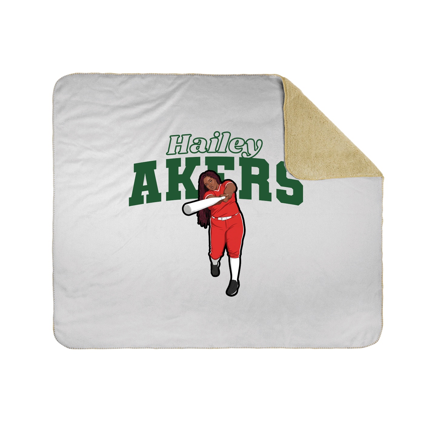 Throw Blanket — Name Arch in White