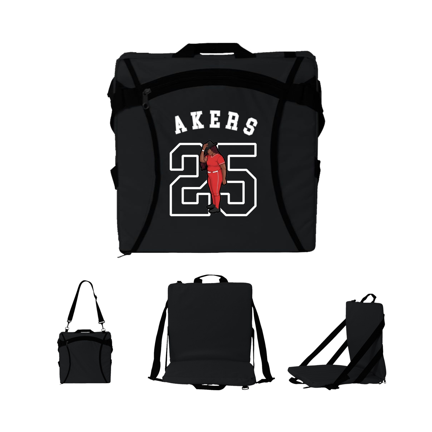 Folding Stadium Seat — Shirsey Arch in Black
