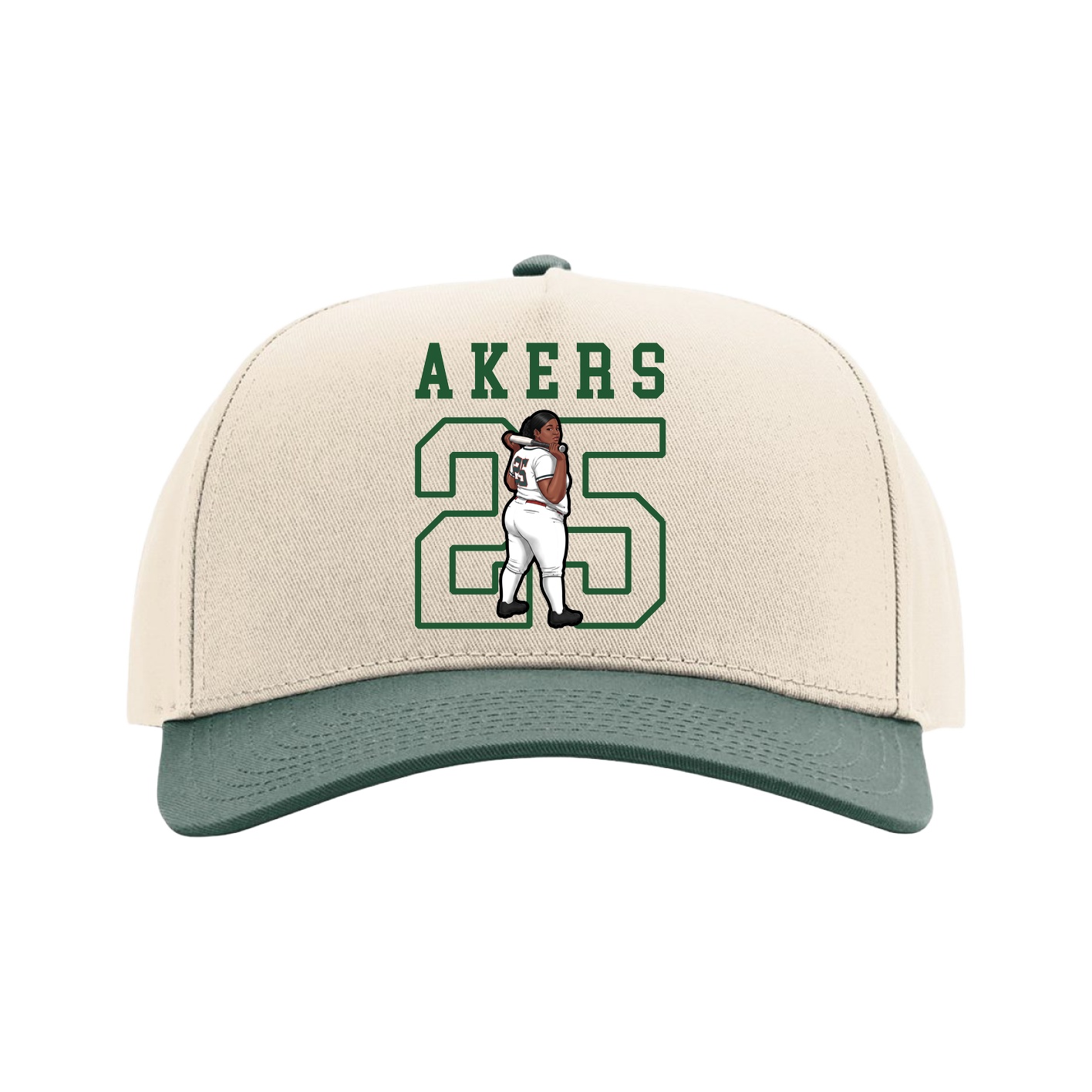 Full Fabric Five-Panel Champ Cap — Shirsey in Cream/Green