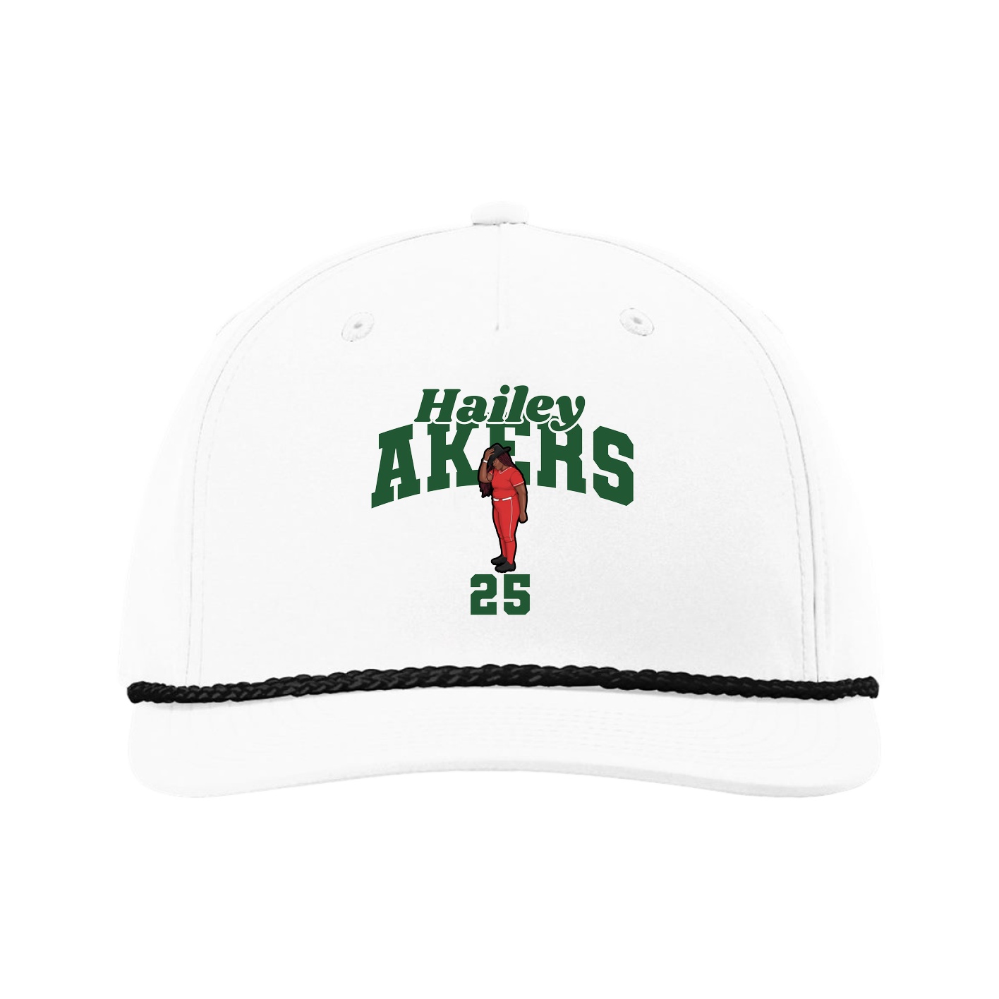 Five-Panel Classic Rope Cap — Signature Arch in White