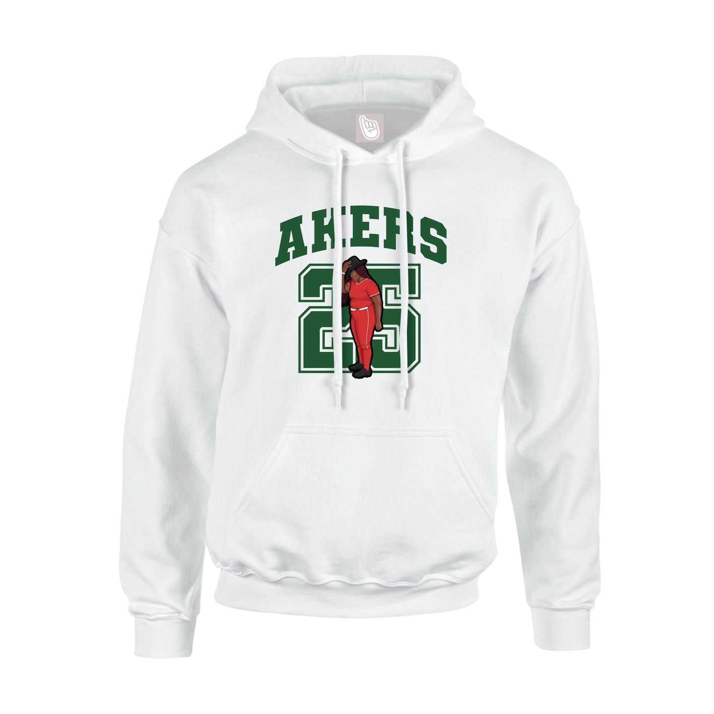 Youth Hoodie — Number in White