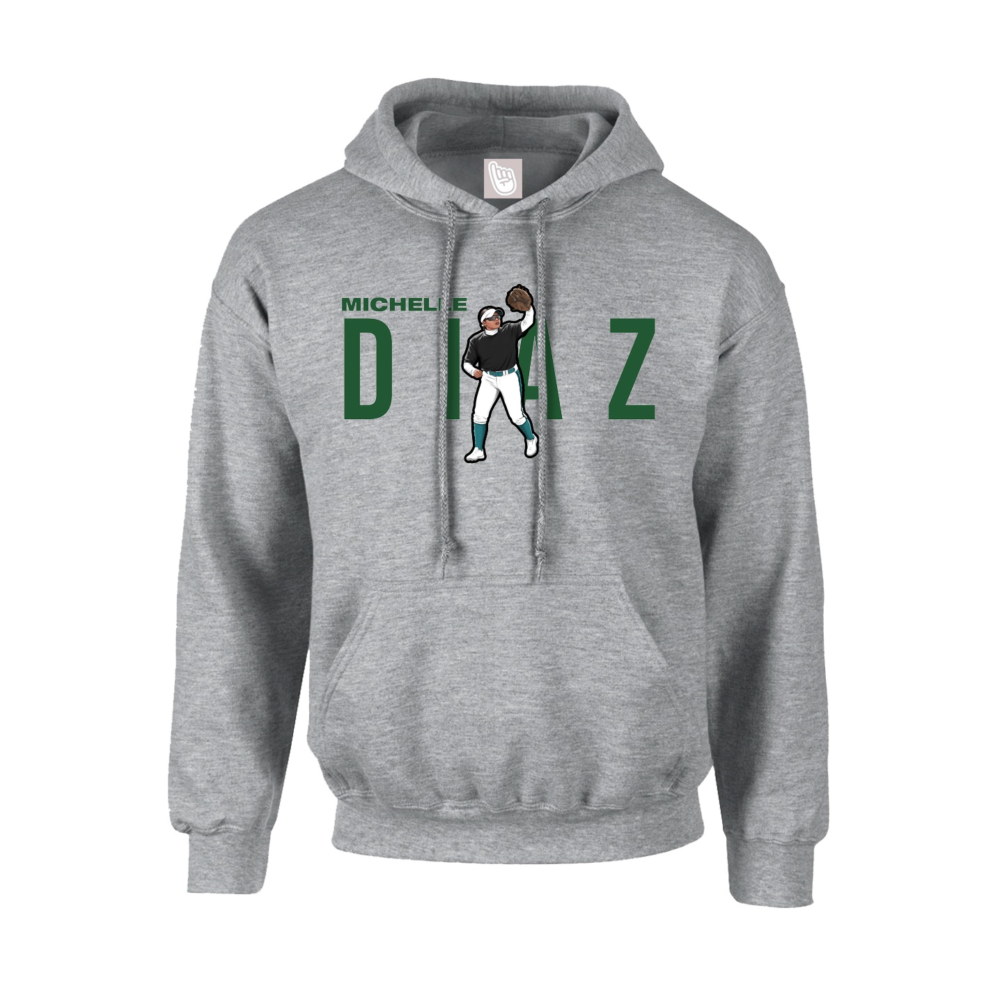 Hoodie — Player Name in Grey
