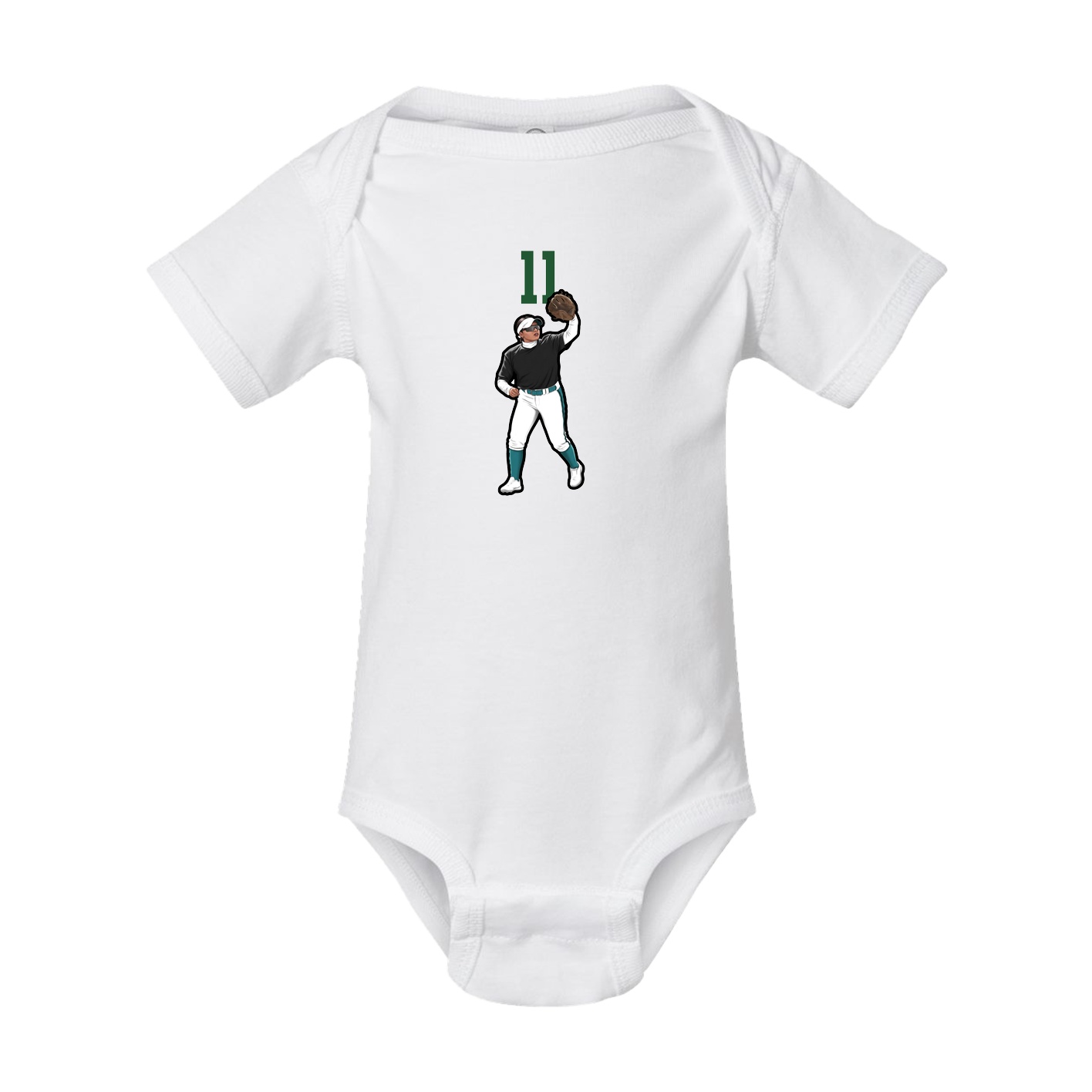 Baby Onesie — Number Top in White