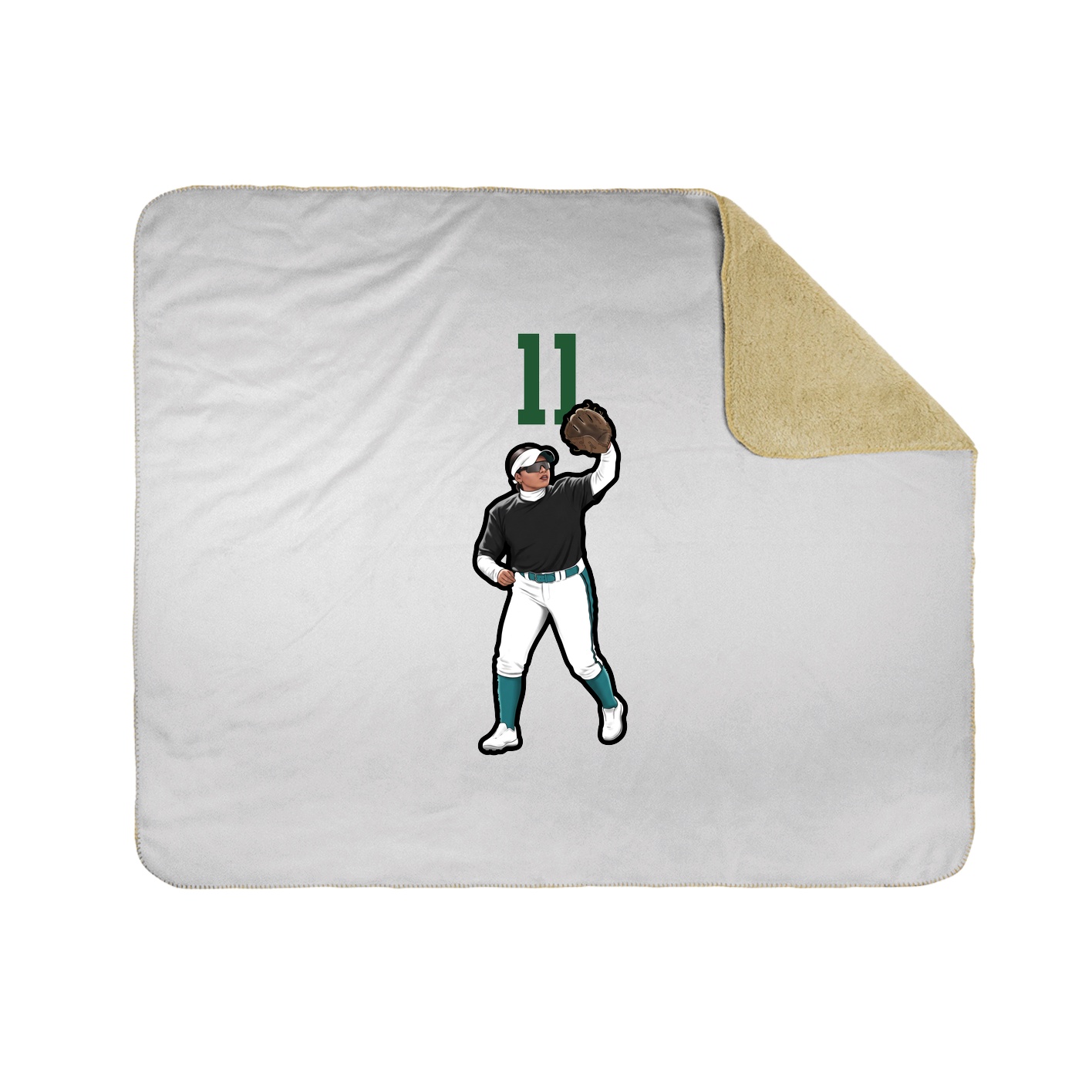 Throw Blanket — Number Top in White