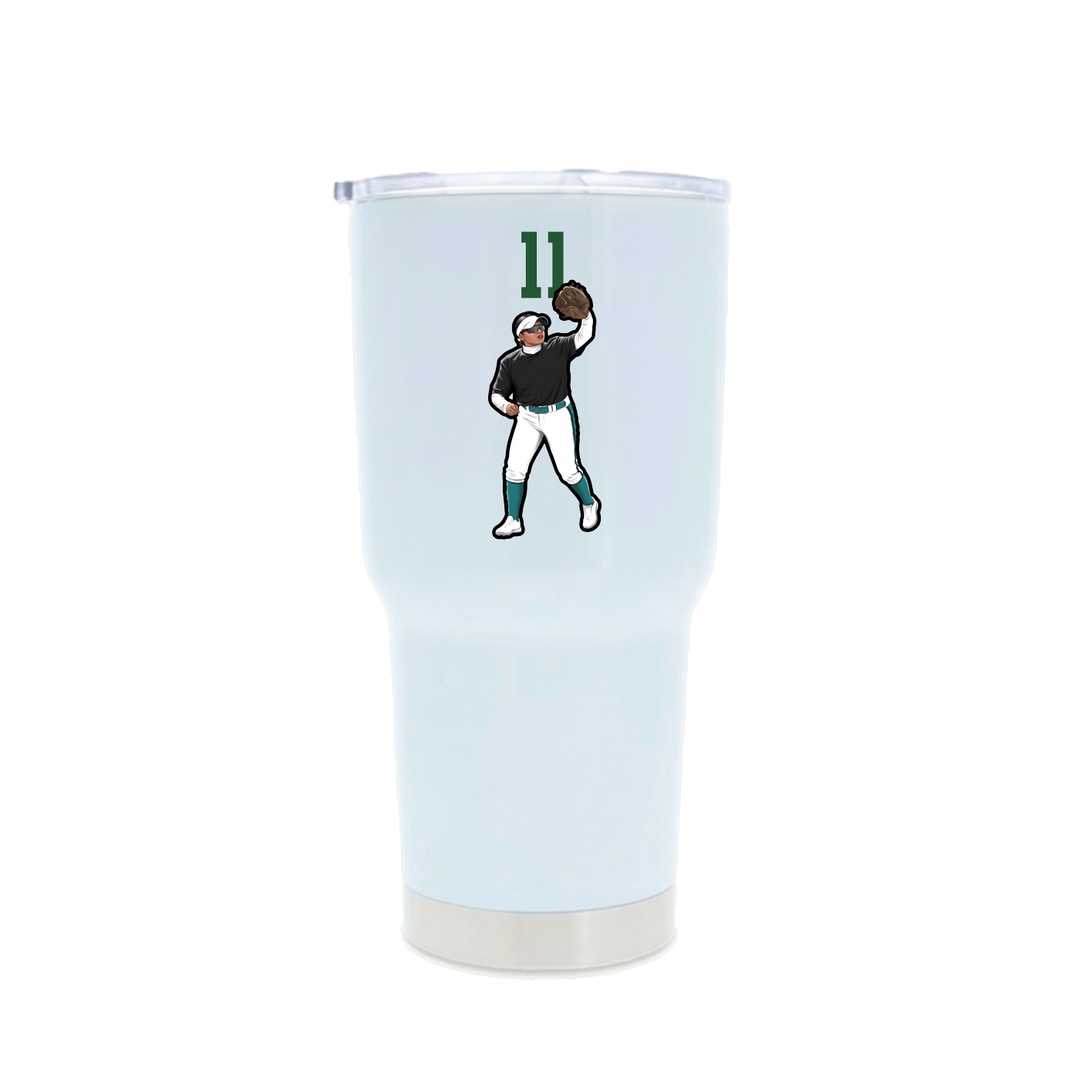 30oz Stainless Steel Tumbler — Number Top in White