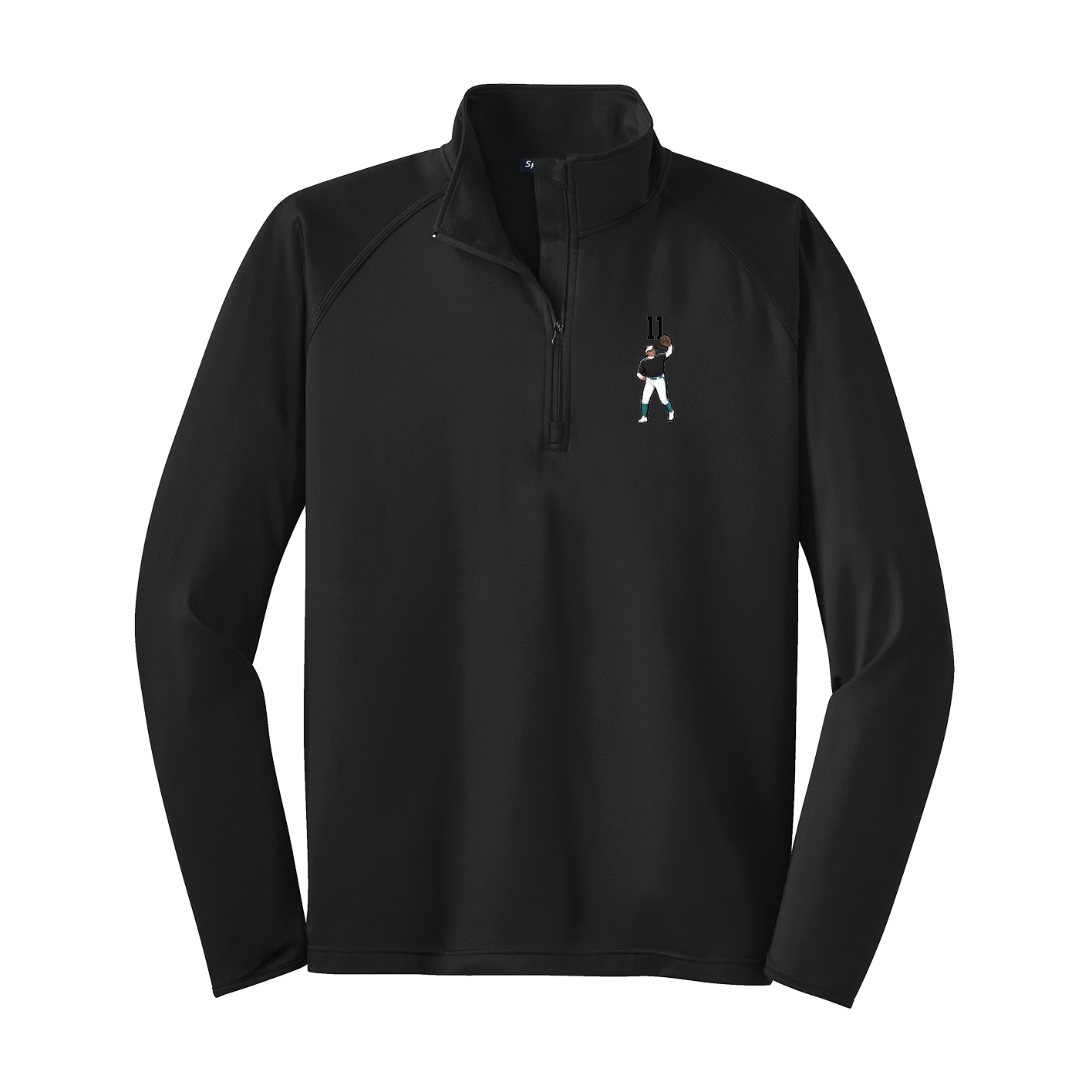 Q-Zip Pullover — Number Top in Black