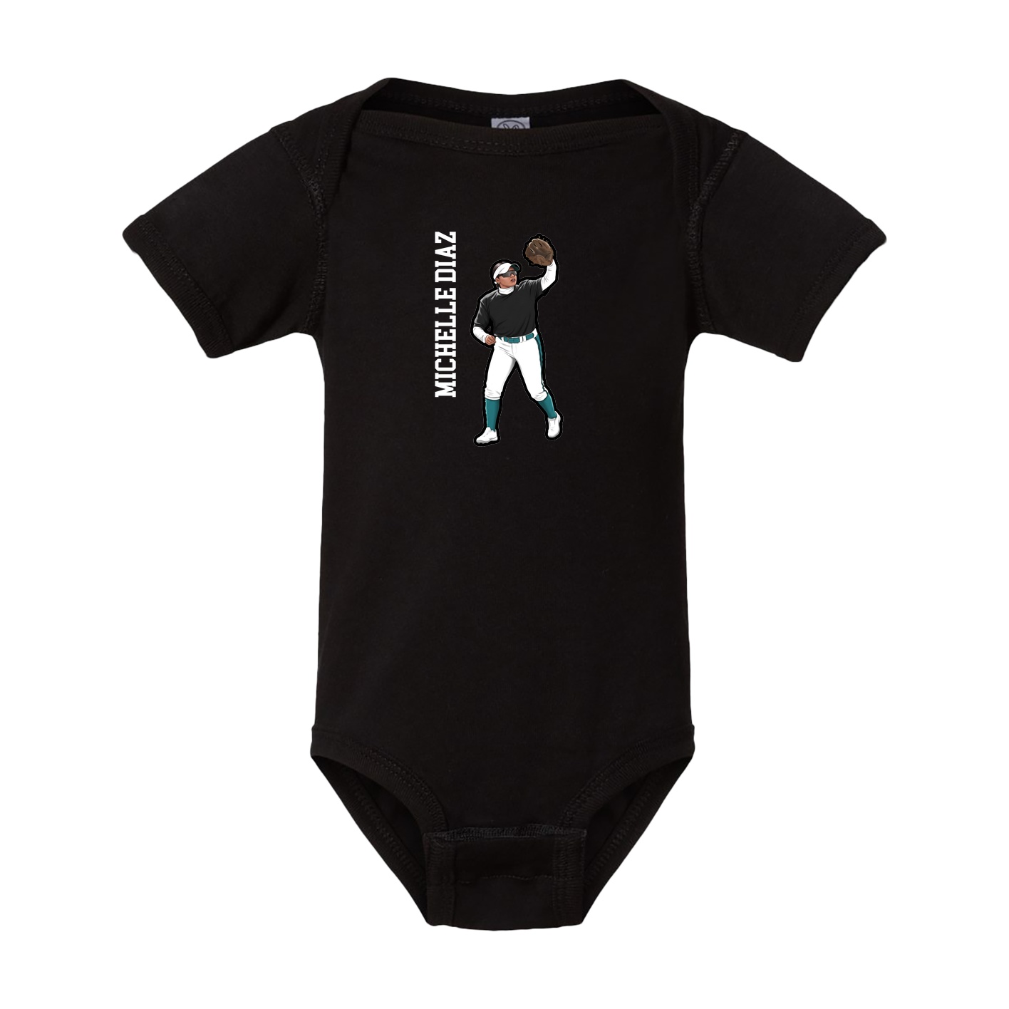 Baby Onesie — Name Vertical in Black