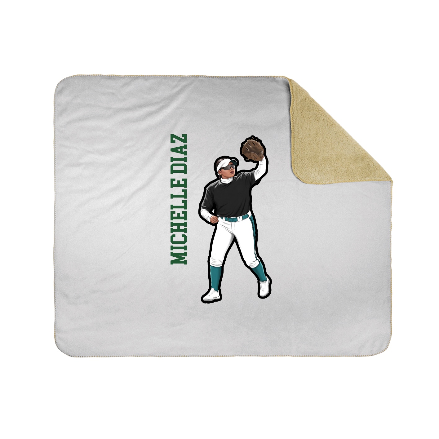 Throw Blanket — Name Vertical in White