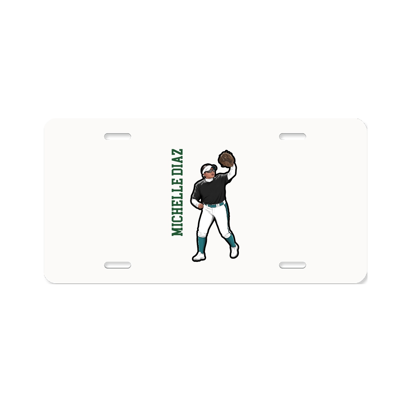 License Plate — Name Vertical in Classic