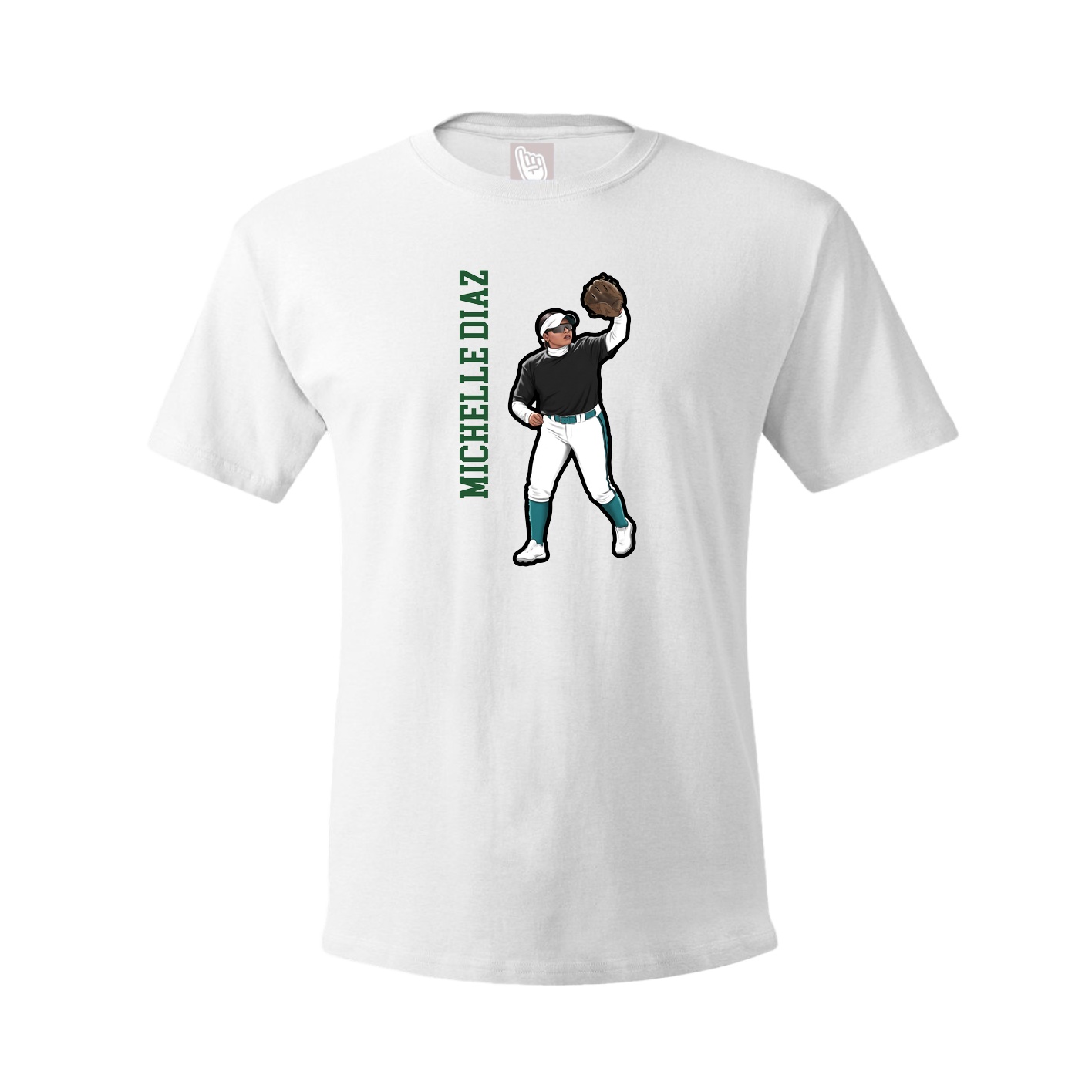 Tee — Name Vertical in White