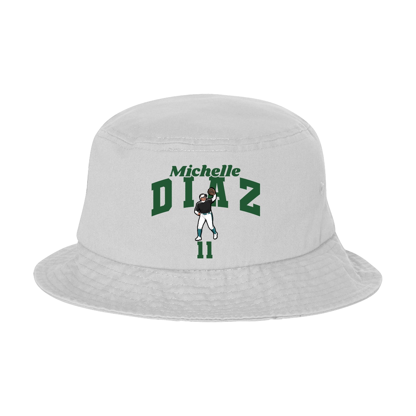 Bucket Cap — Signature Arch in White