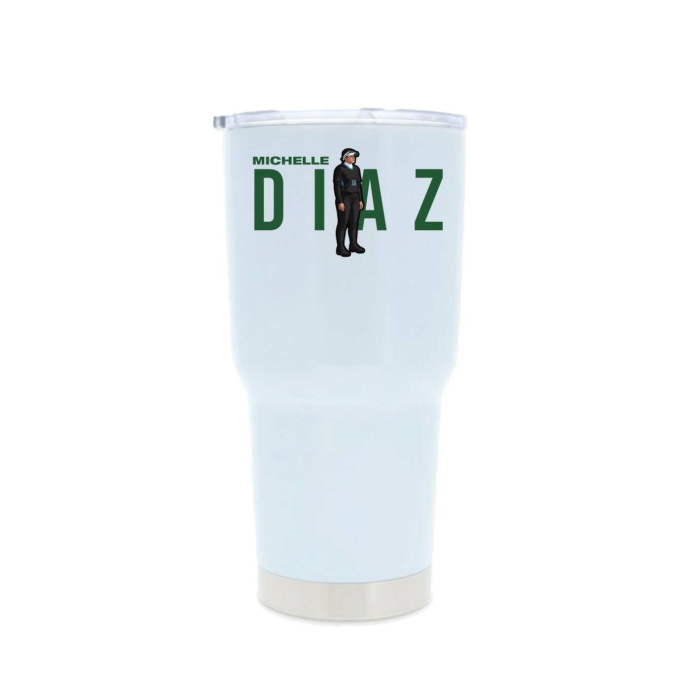 30oz Stainless Steel Tumbler — Player Name in White
