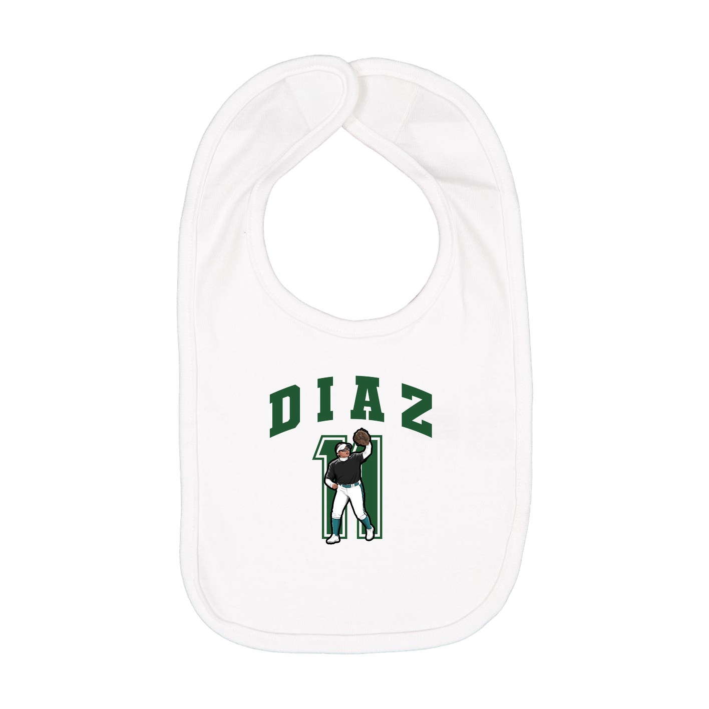 Infant Bib — Number in White