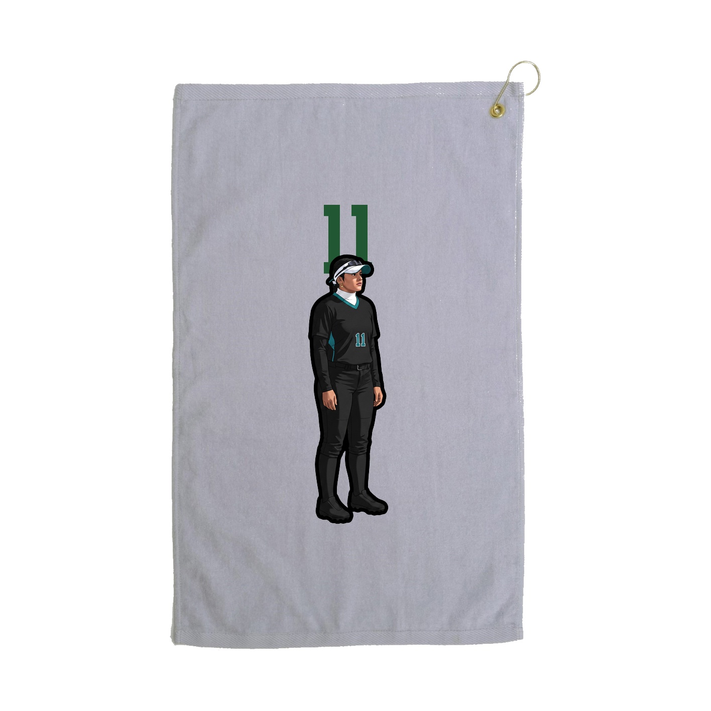 Golf Towel — Number Top in Grey