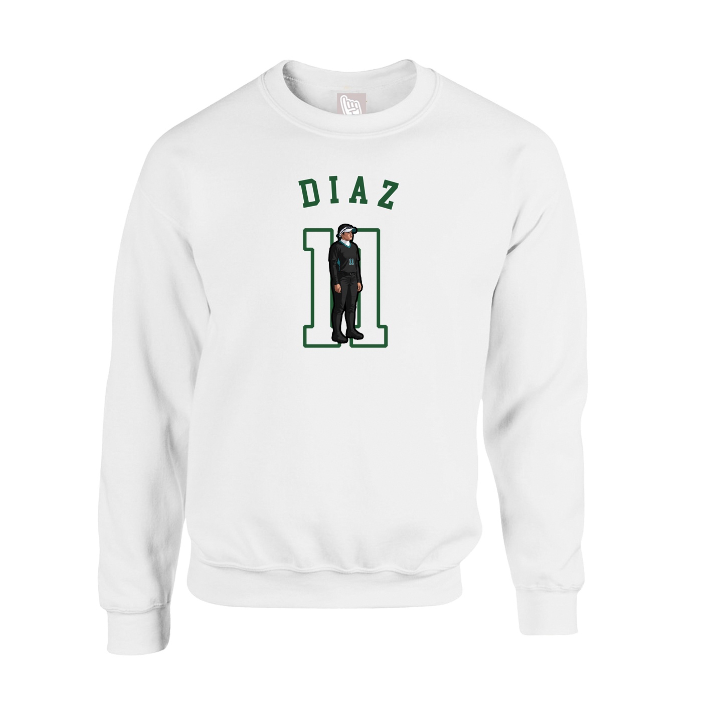 Fleece Crew — Shirsey Arch in White