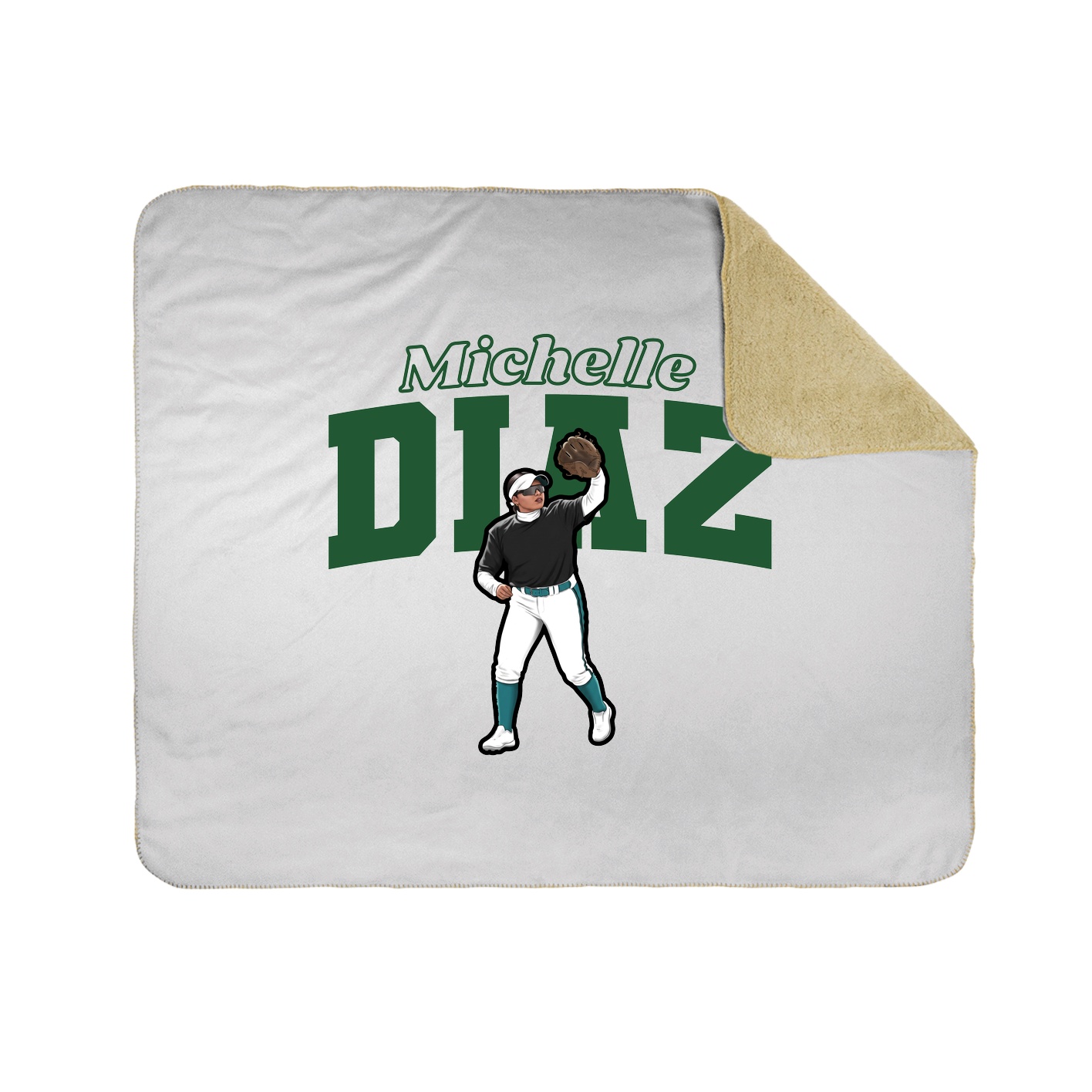 Throw Blanket — Name Arch in White