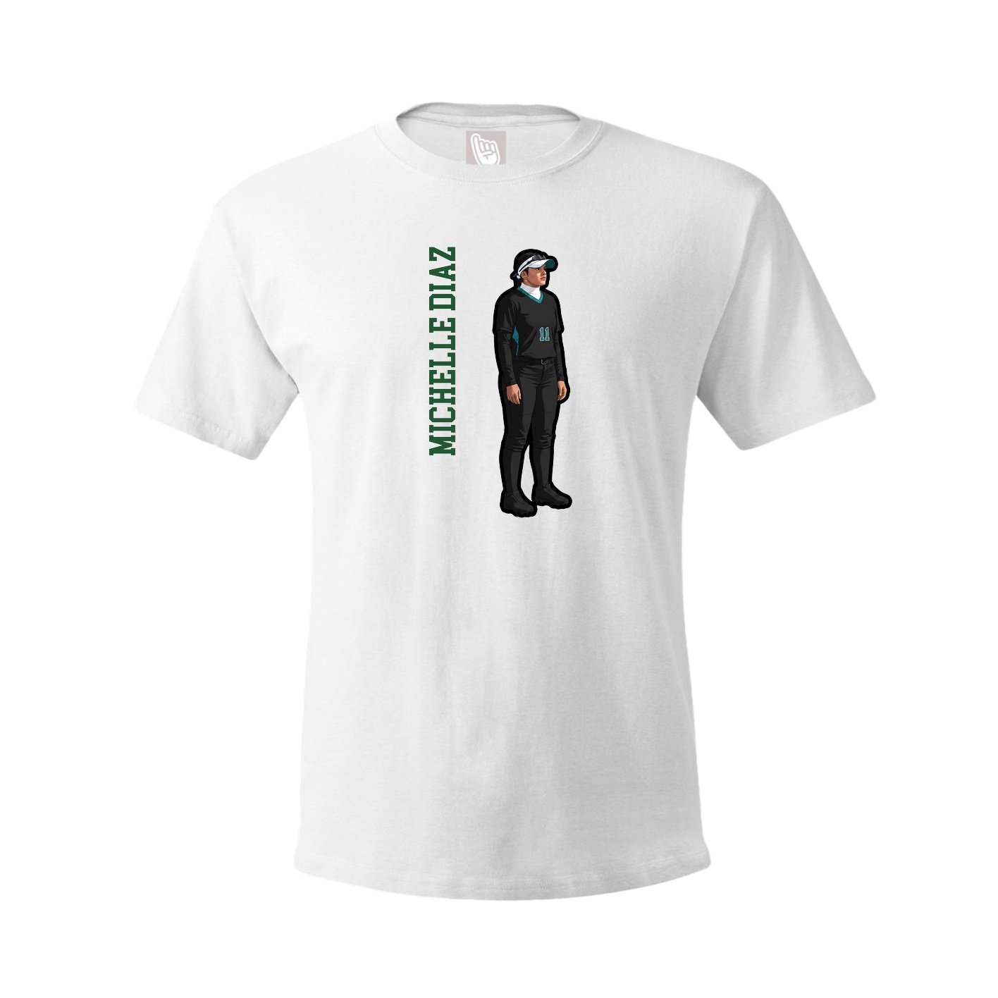 Youth Tee — Name Vertical in White