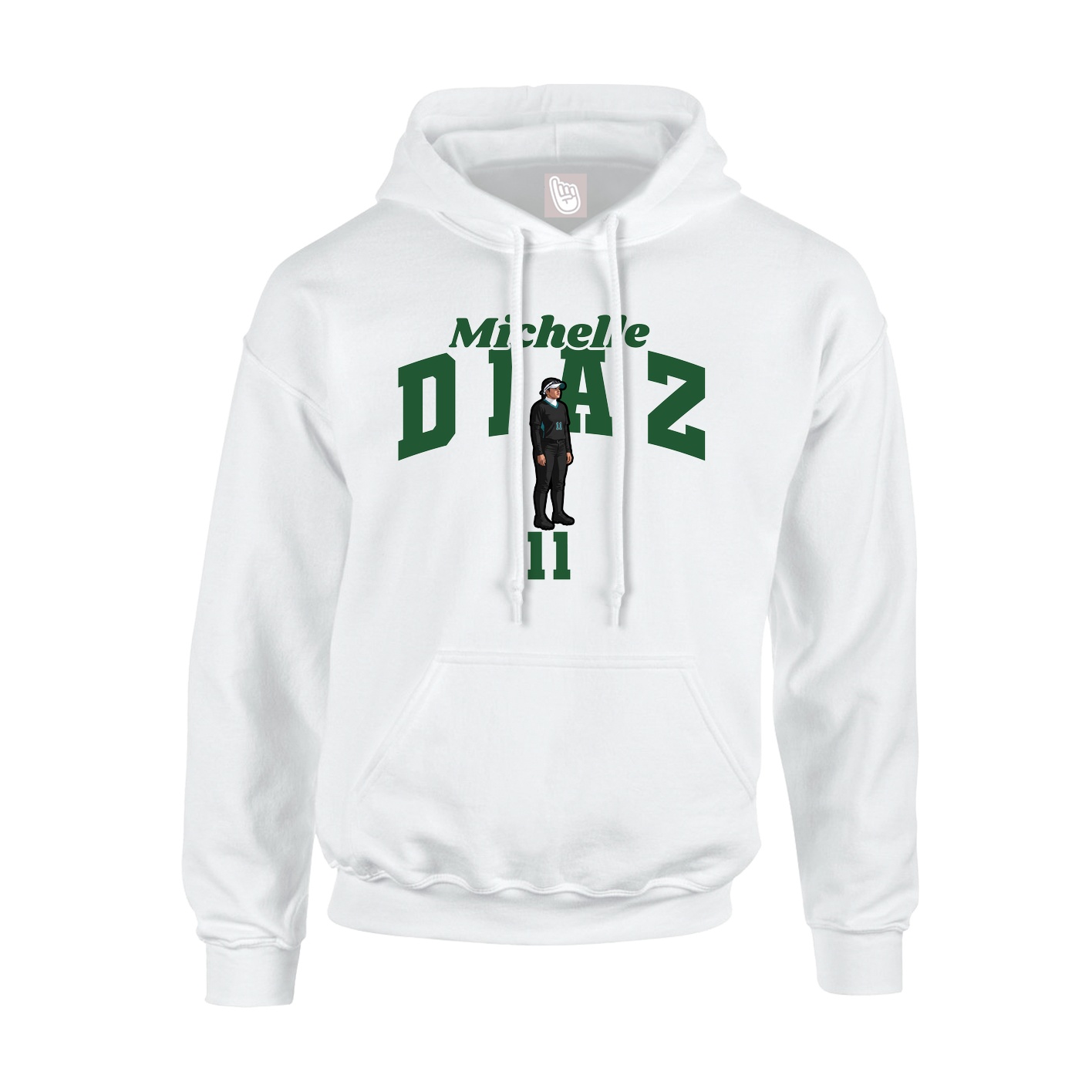 Youth Hoodie — Signature Arch in White