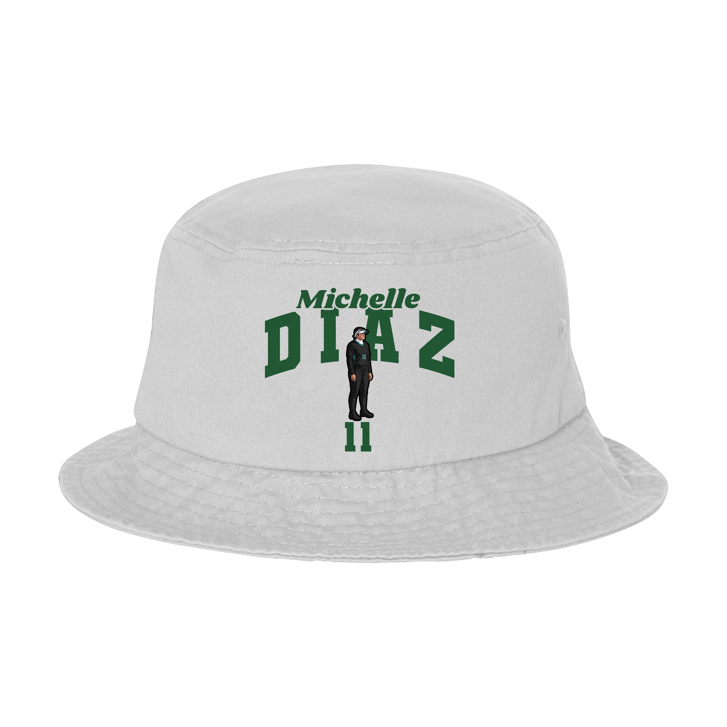 Bucket Cap — Signature Arch in White