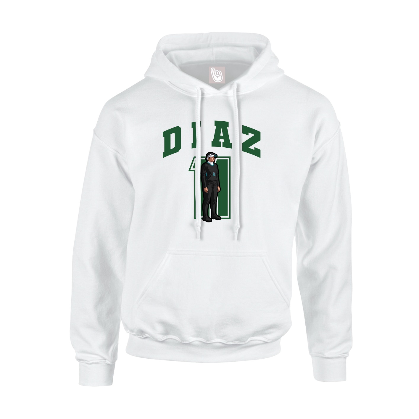 Hoodie — Number in White
