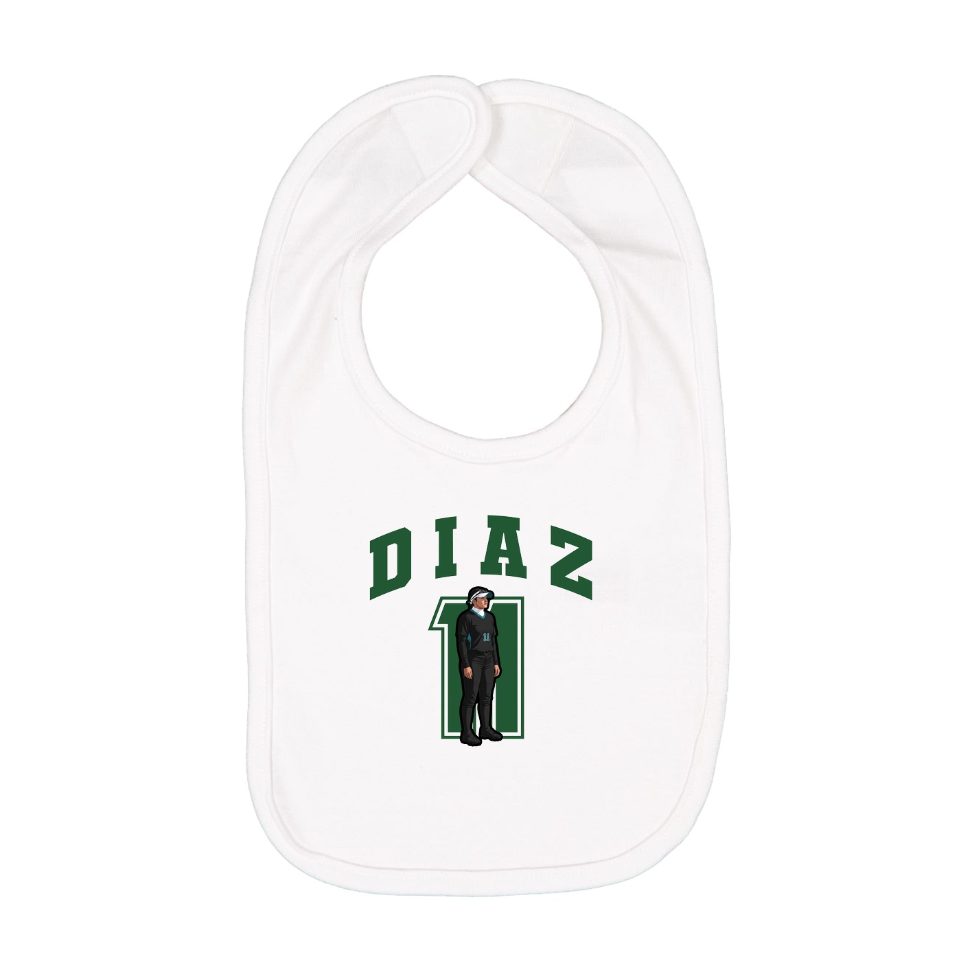 Infant Bib — Number in White